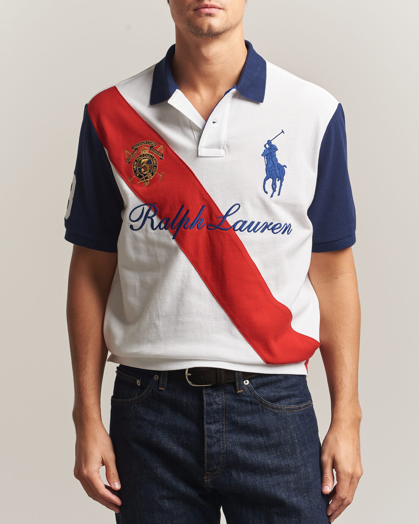 Uomini | Polo | Polo Ralph Lauren | Classic Fit Diagonal Stripe Polo White