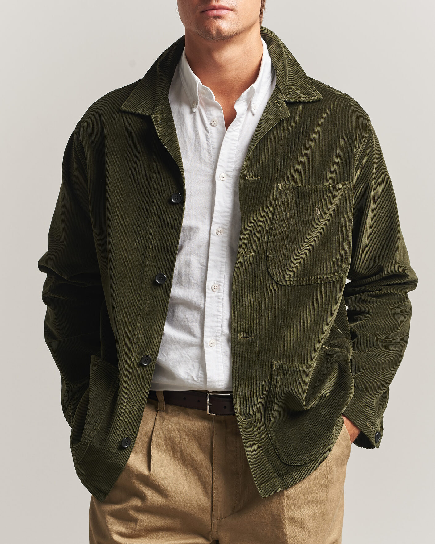 Uomini | Camicie | Polo Ralph Lauren | Corduroy Overshirt Company Olive