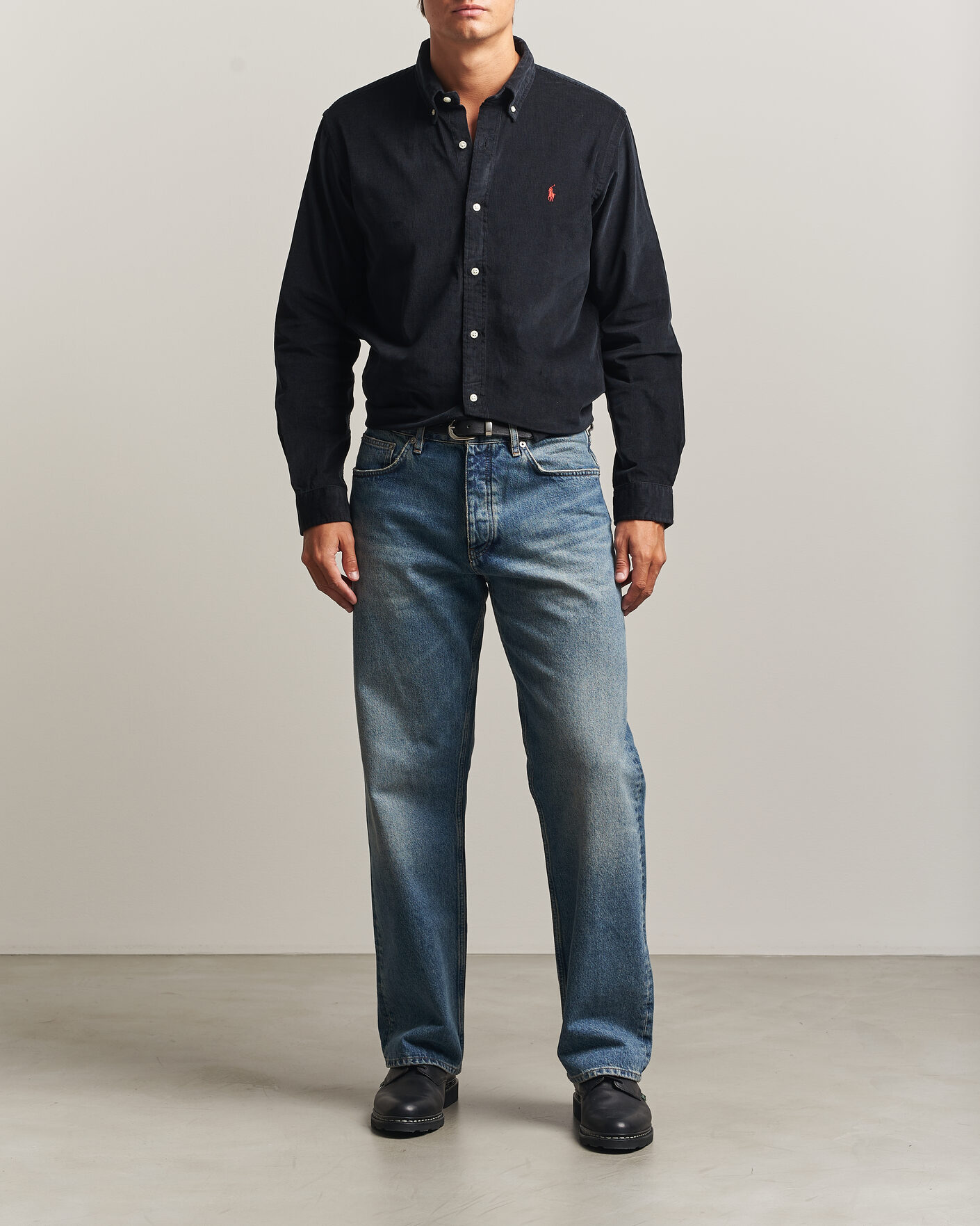 Uomini | Camicie | Polo Ralph Lauren | Custom Fit BD Corduroy Shirt Polo Black