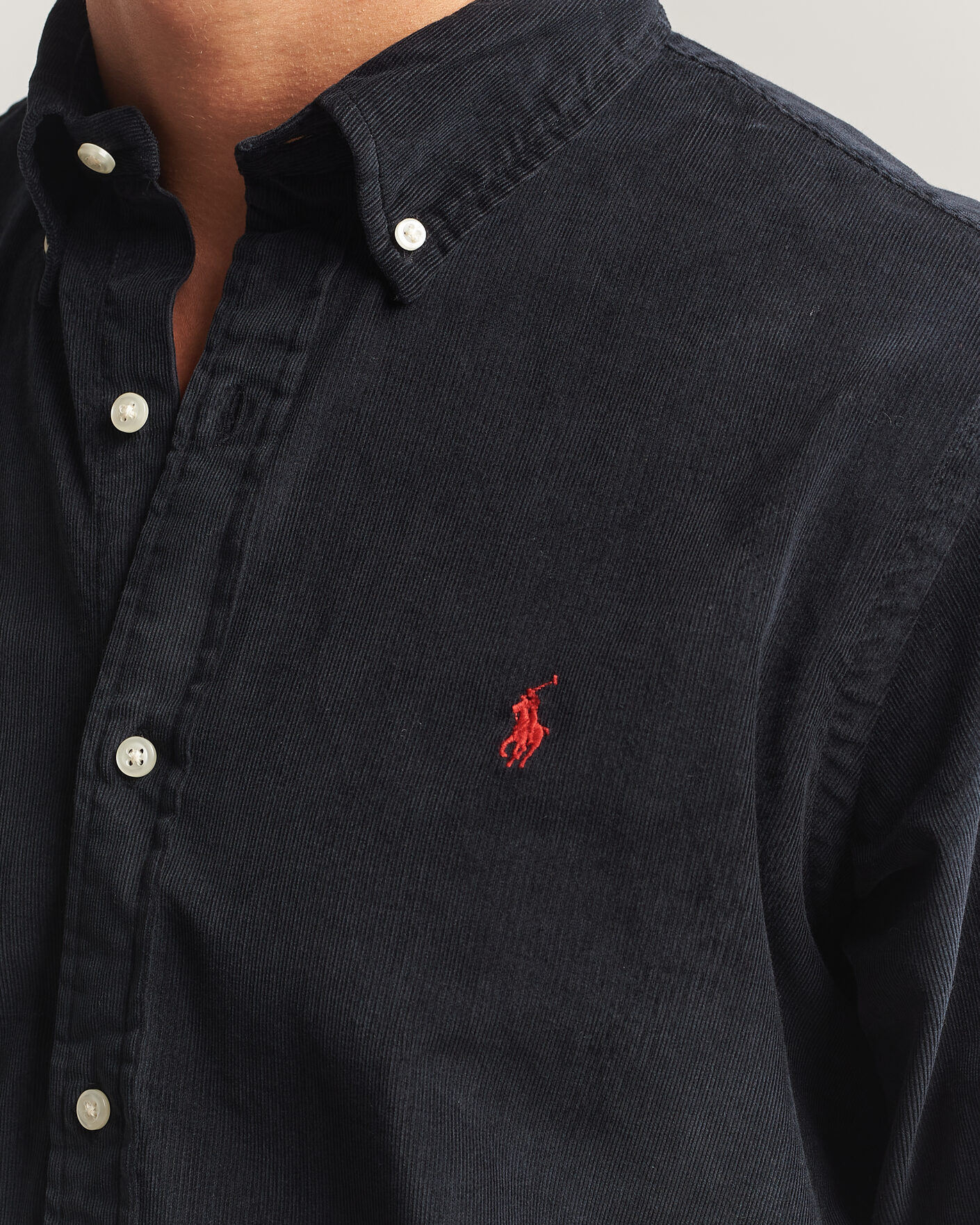Uomini | Camicie | Polo Ralph Lauren | Custom Fit BD Corduroy Shirt Polo Black