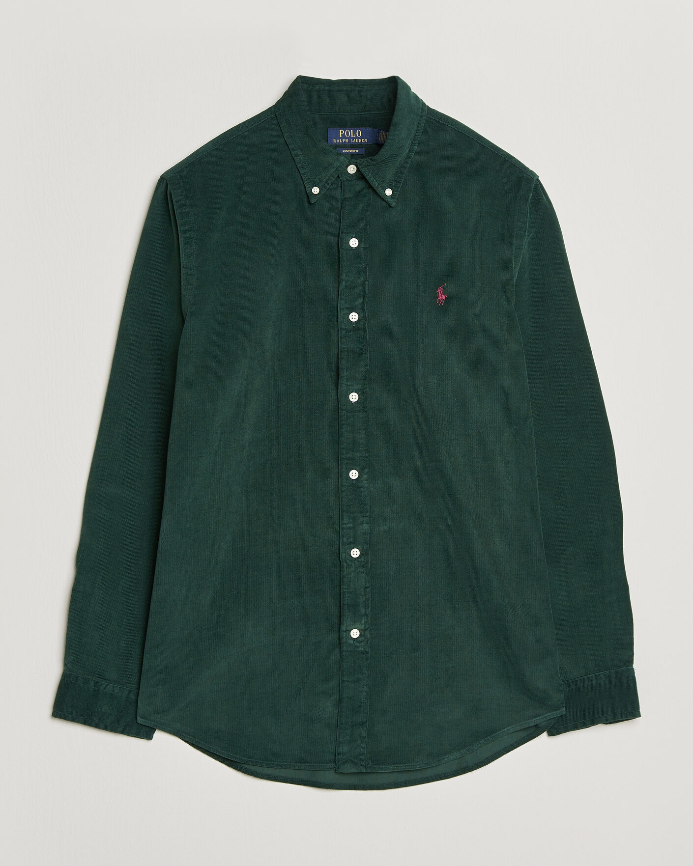 Uomini | Camicie | Polo Ralph Lauren | Custom Fit BD Corduroy Shirt Moss Agate