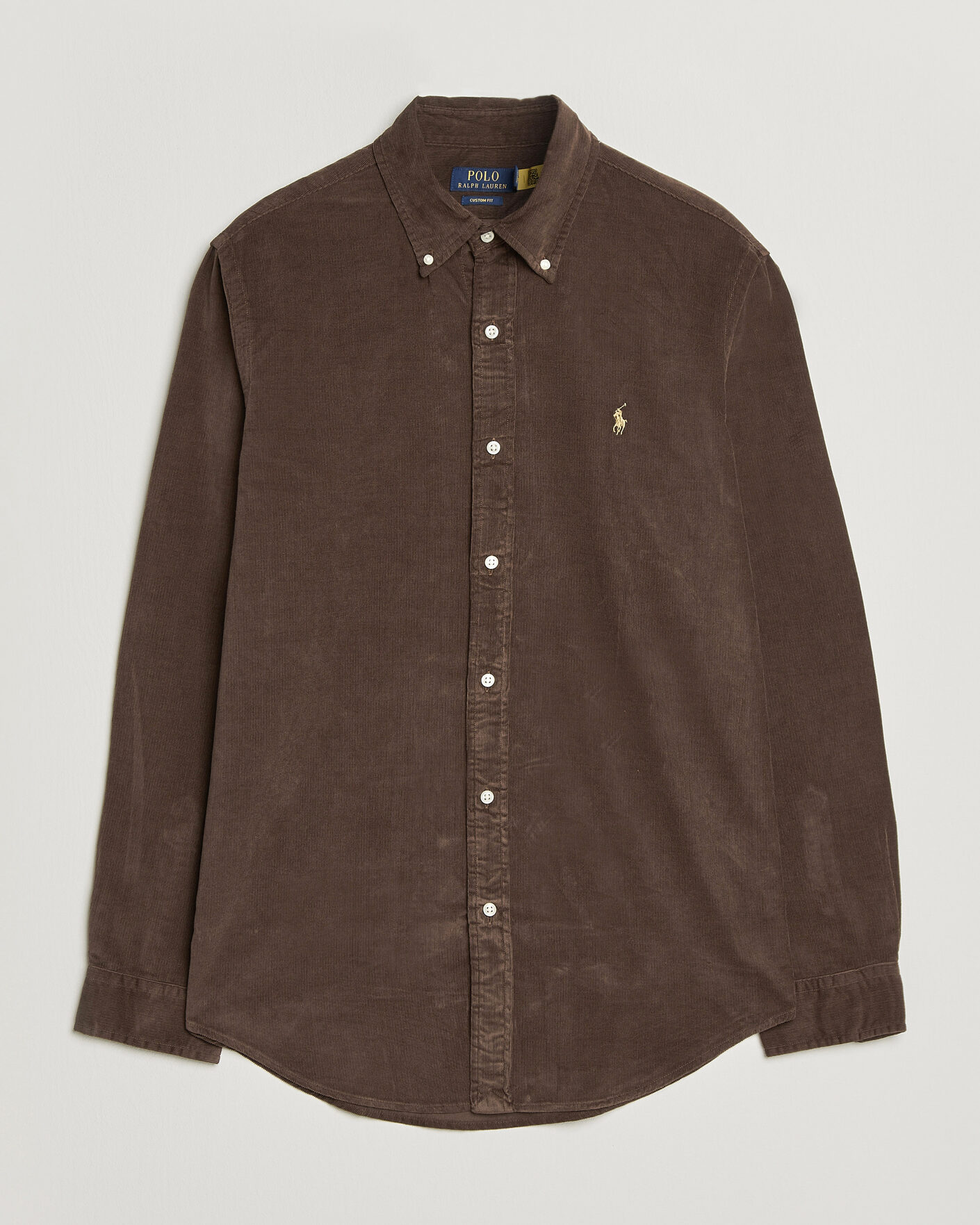 Uomini | Camicie | Polo Ralph Lauren | Custom Fit BD Corduroy Shirt Nutmeg Brown