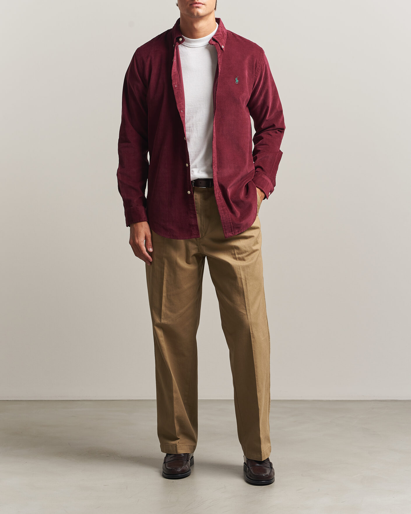 Uomini | Camicie | Polo Ralph Lauren | Custom Fit BD Corduroy Shirt Classic Wine