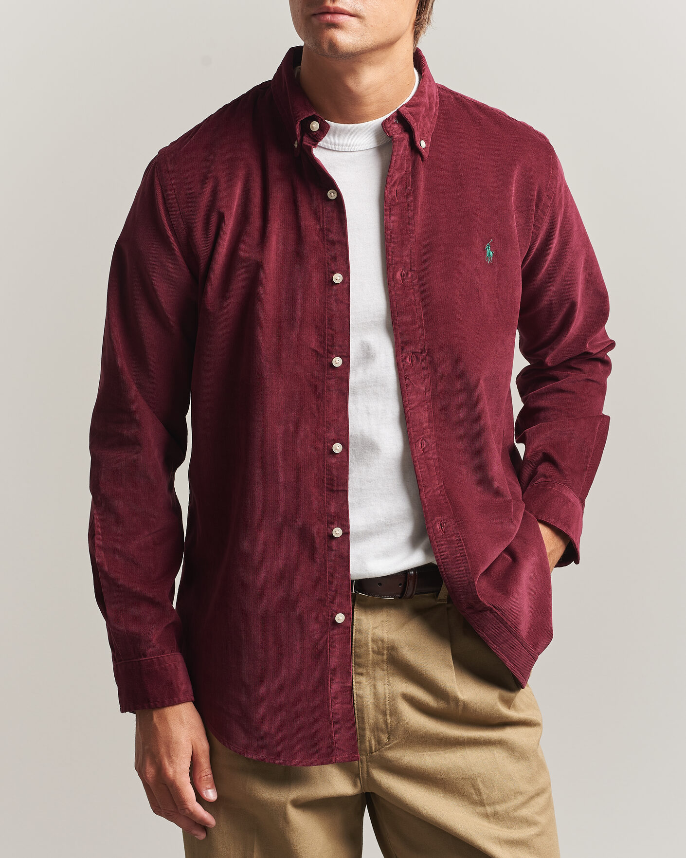 Uomini | Camicie | Polo Ralph Lauren | Custom Fit BD Corduroy Shirt Classic Wine