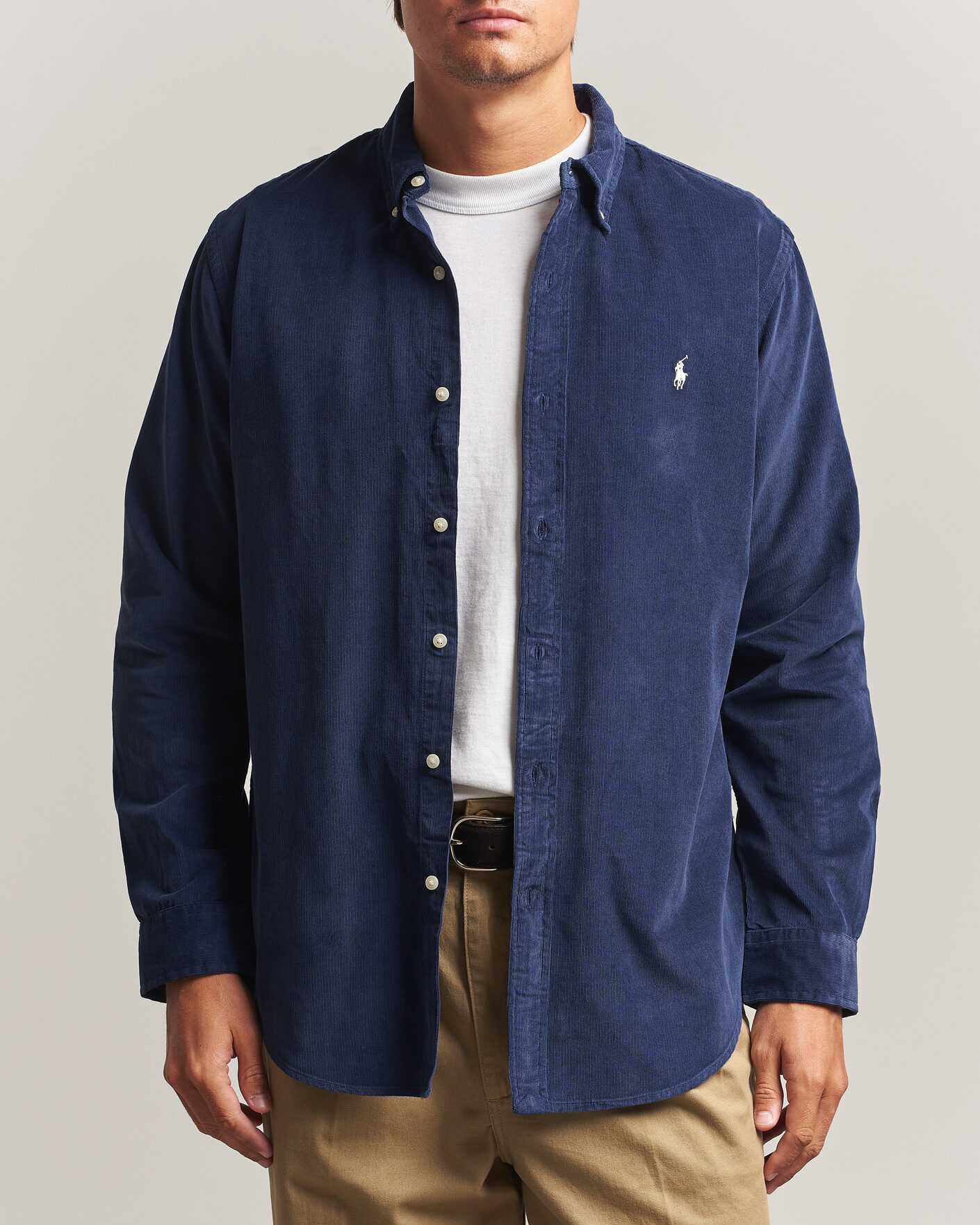 Uomini | Camicie | Polo Ralph Lauren | Custom Fit BD Corduroy Shirt Newport Navy