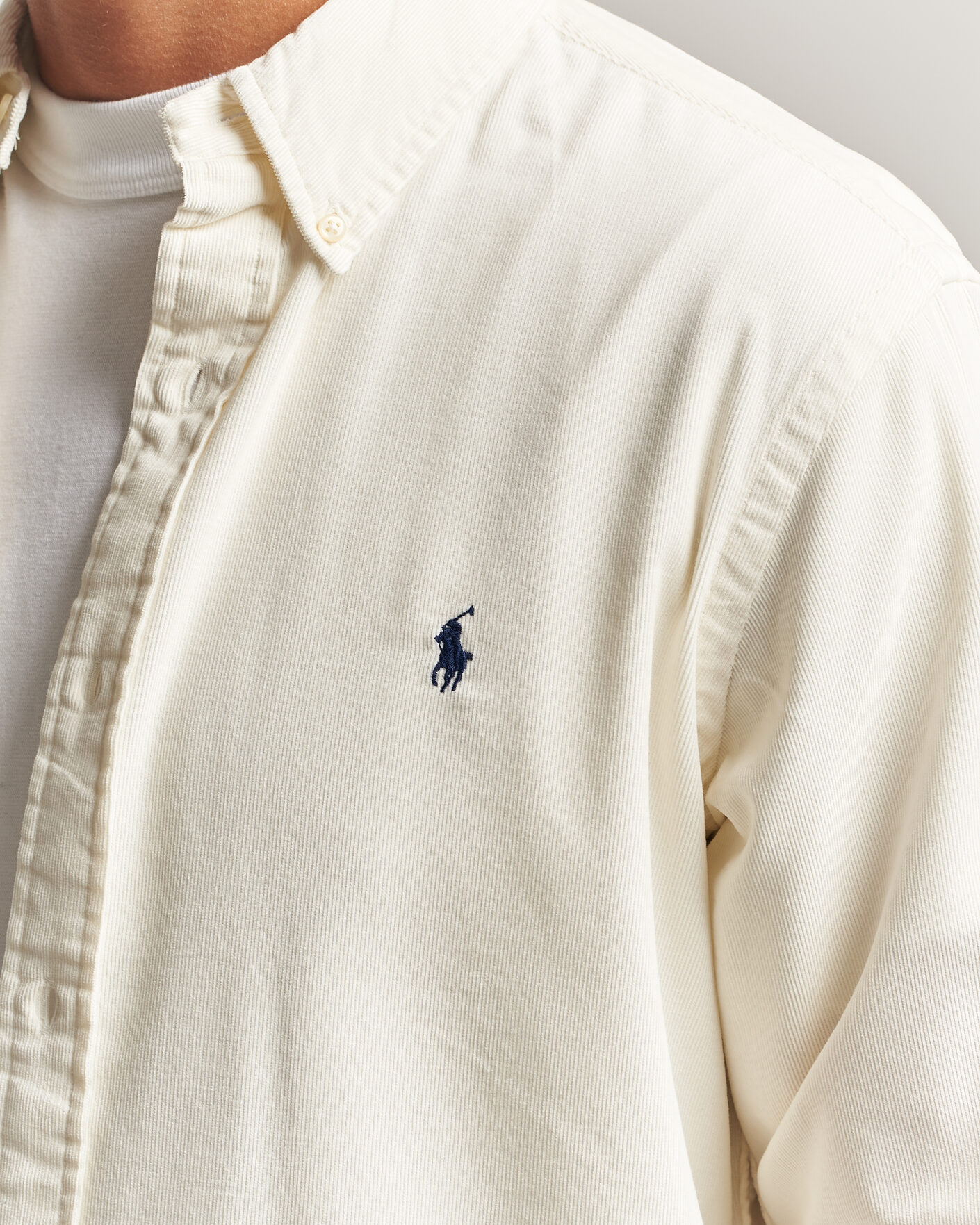 Uomini | Camicie | Polo Ralph Lauren | Custom Fit BD Corduroy Shirt Clubhouse Cream