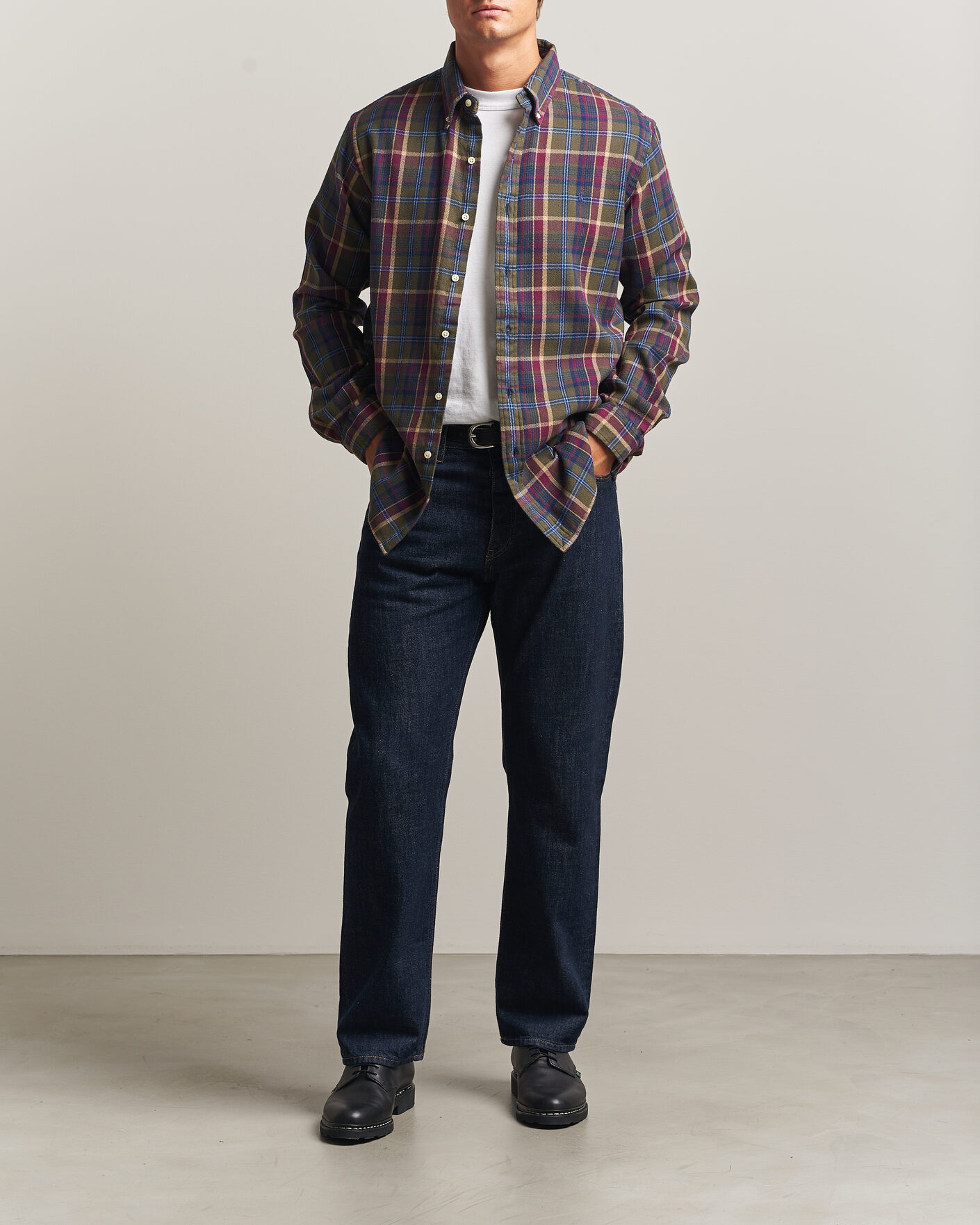 Uomini | Camicie | Polo Ralph Lauren | Custom Fit Brushed Flannel Shirt Olive Berry