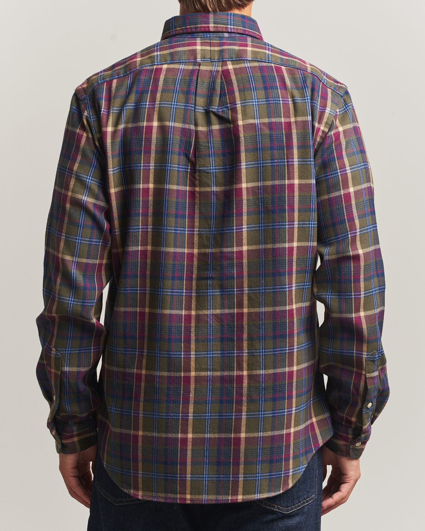 Uomini | Camicie | Polo Ralph Lauren | Custom Fit Brushed Flannel Shirt Olive Berry