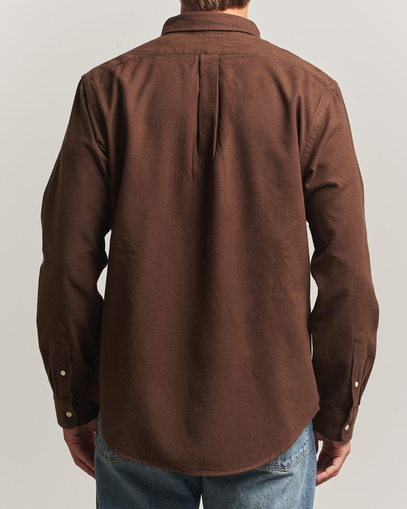 Uomini | Camicie | Polo Ralph Lauren | Custom Fit Brushed Flannel Shirt Nutmeg Brown
