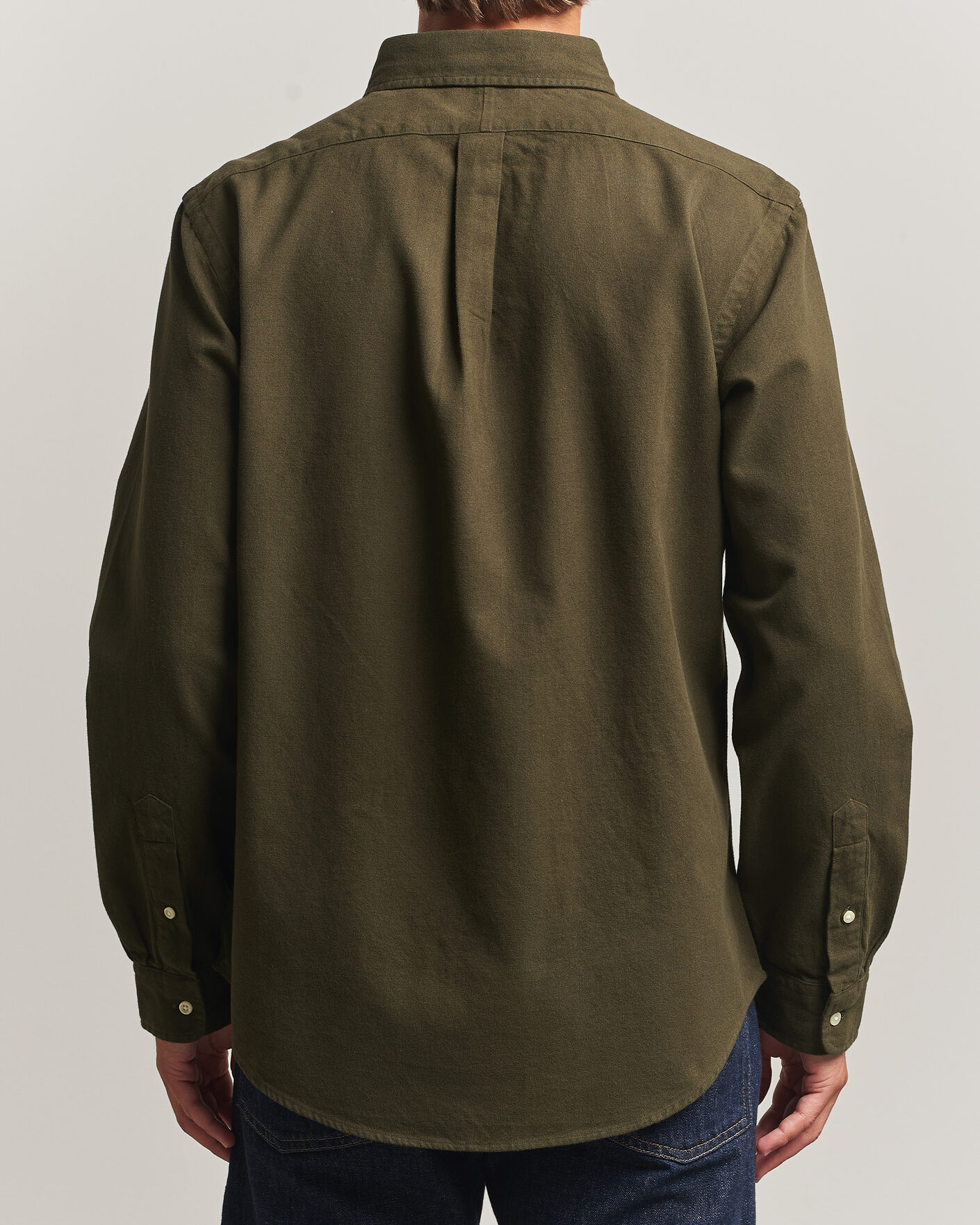 Uomini | Camicie | Polo Ralph Lauren | Custom Fit Brushed Flannel Shirt Company Olive