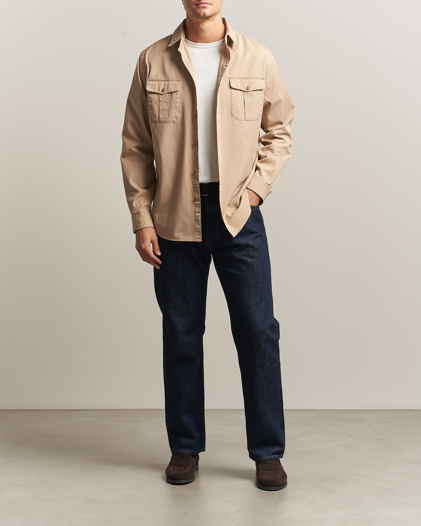 Uomini | Camicie | Polo Ralph Lauren | Litchfield Washed Chino Overshirt Vintage Khaki