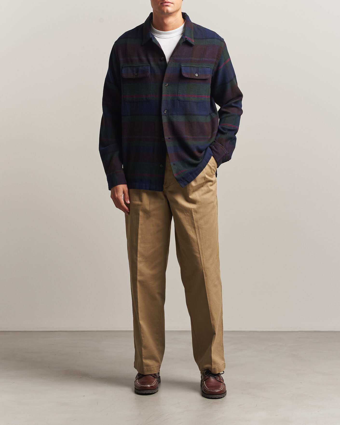 Uomini | Camicie | Polo Ralph Lauren | Hudson Ranch Checked Overshirt Olive Royal