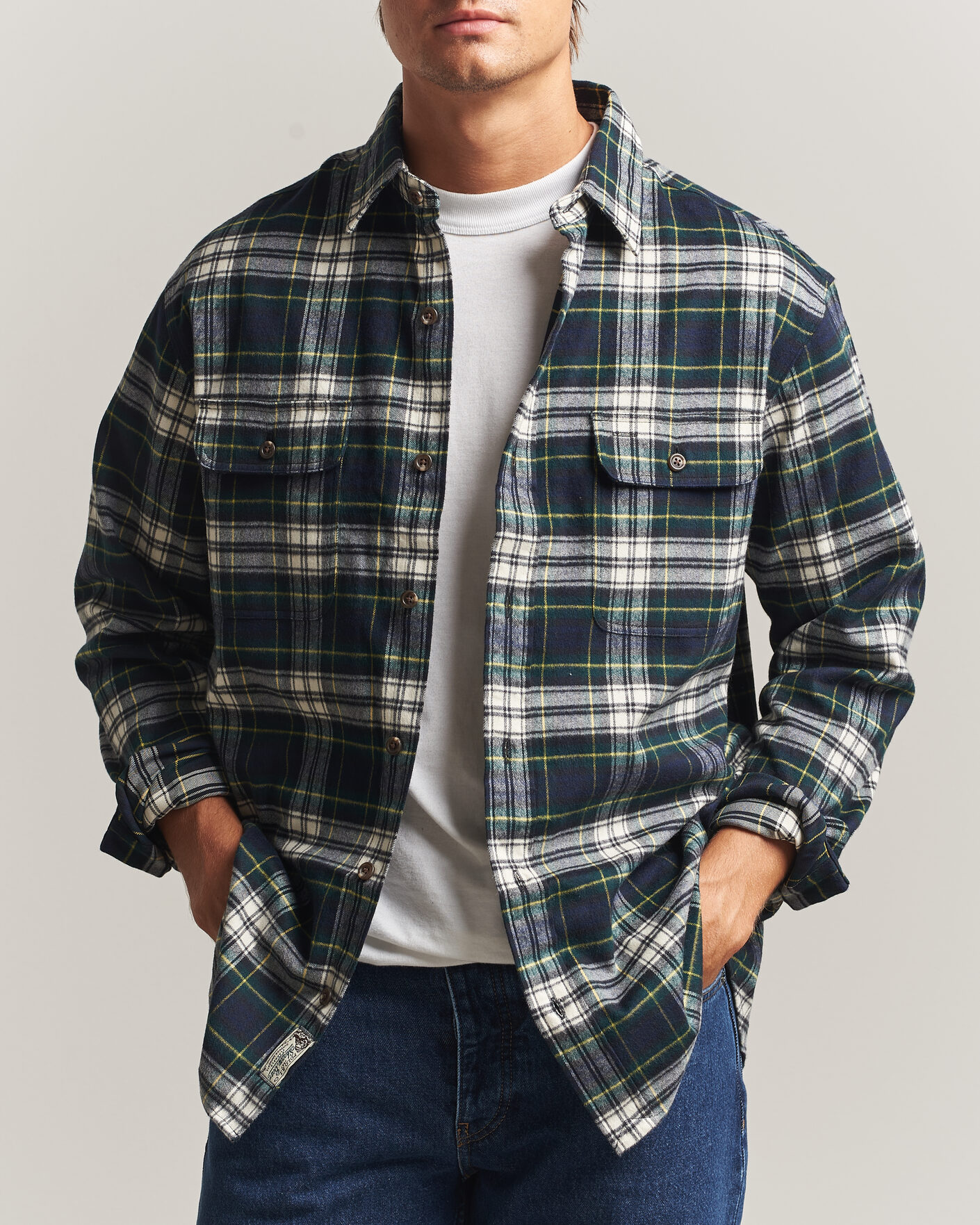 Uomini | Camicie | Polo Ralph Lauren | Classic Fit Shaggy Flannel Shirt Navy Green