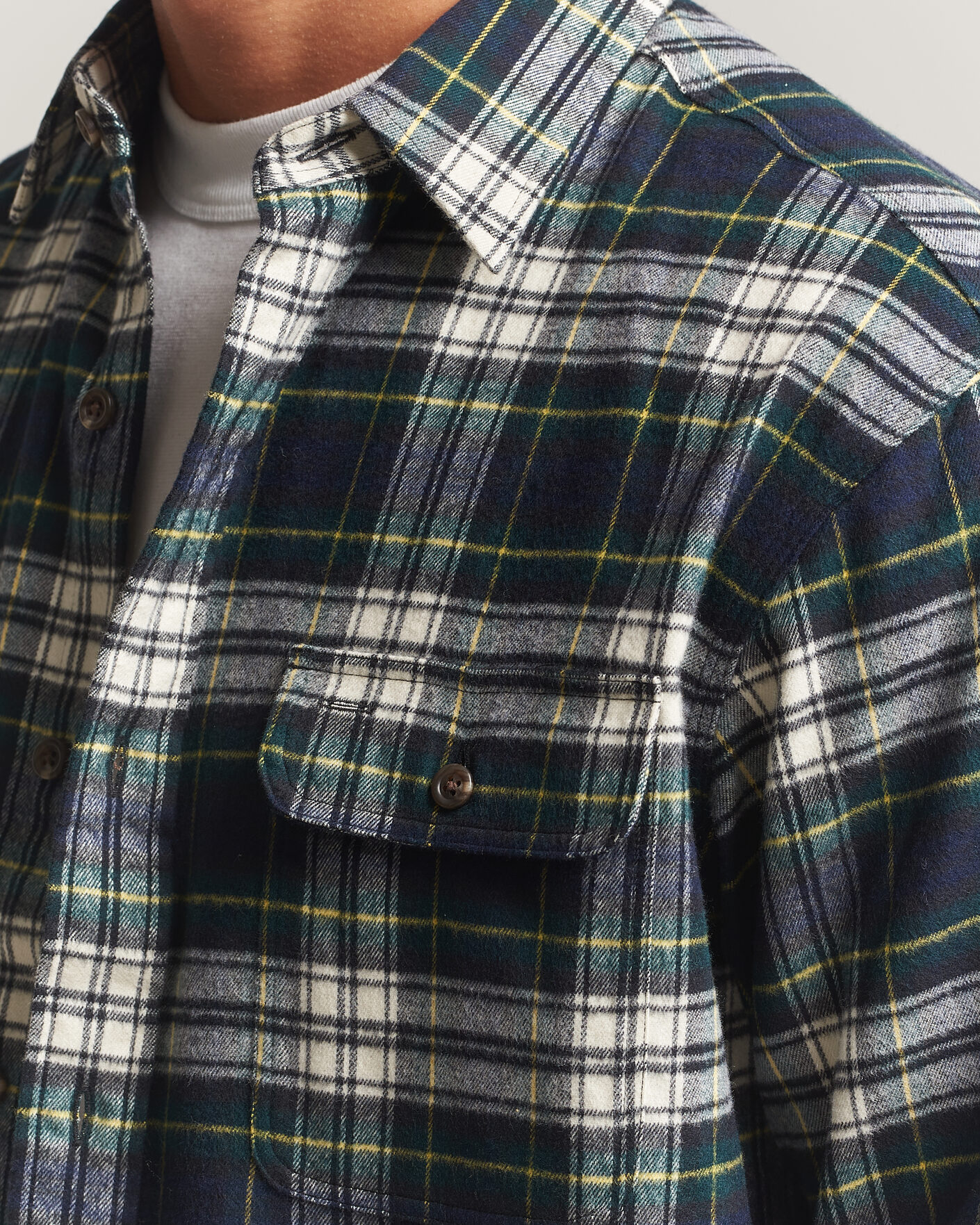 Uomini | Camicie | Polo Ralph Lauren | Classic Fit Shaggy Flannel Shirt Navy Green