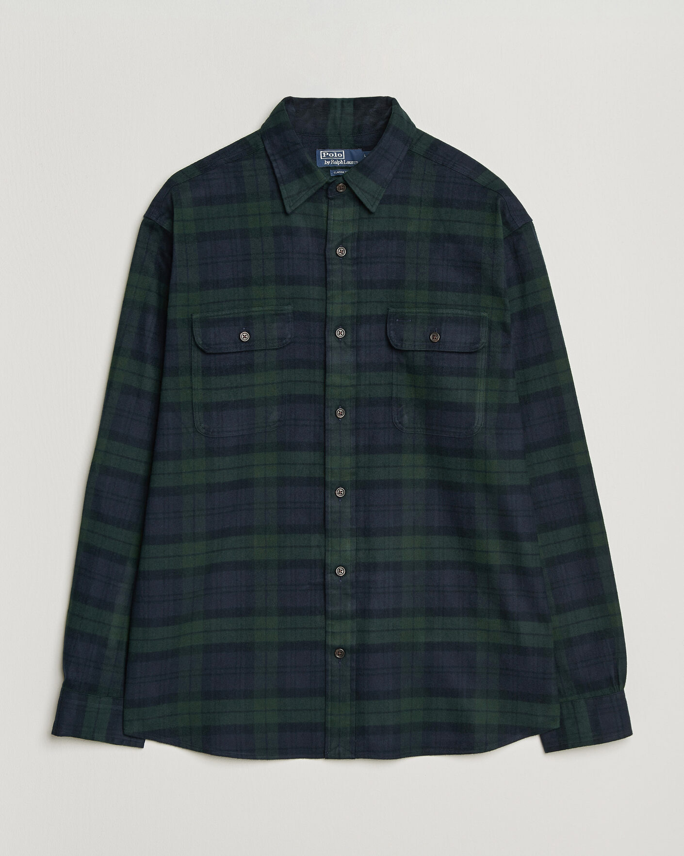 Uomini | Camicie | Polo Ralph Lauren | Classic Fit Shaggy Flannel Shirt Navy Forest