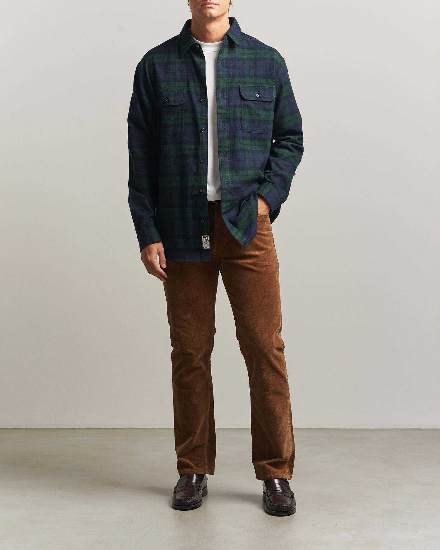 Uomini | Camicie | Polo Ralph Lauren | Classic Fit Shaggy Flannel Shirt Navy Forest