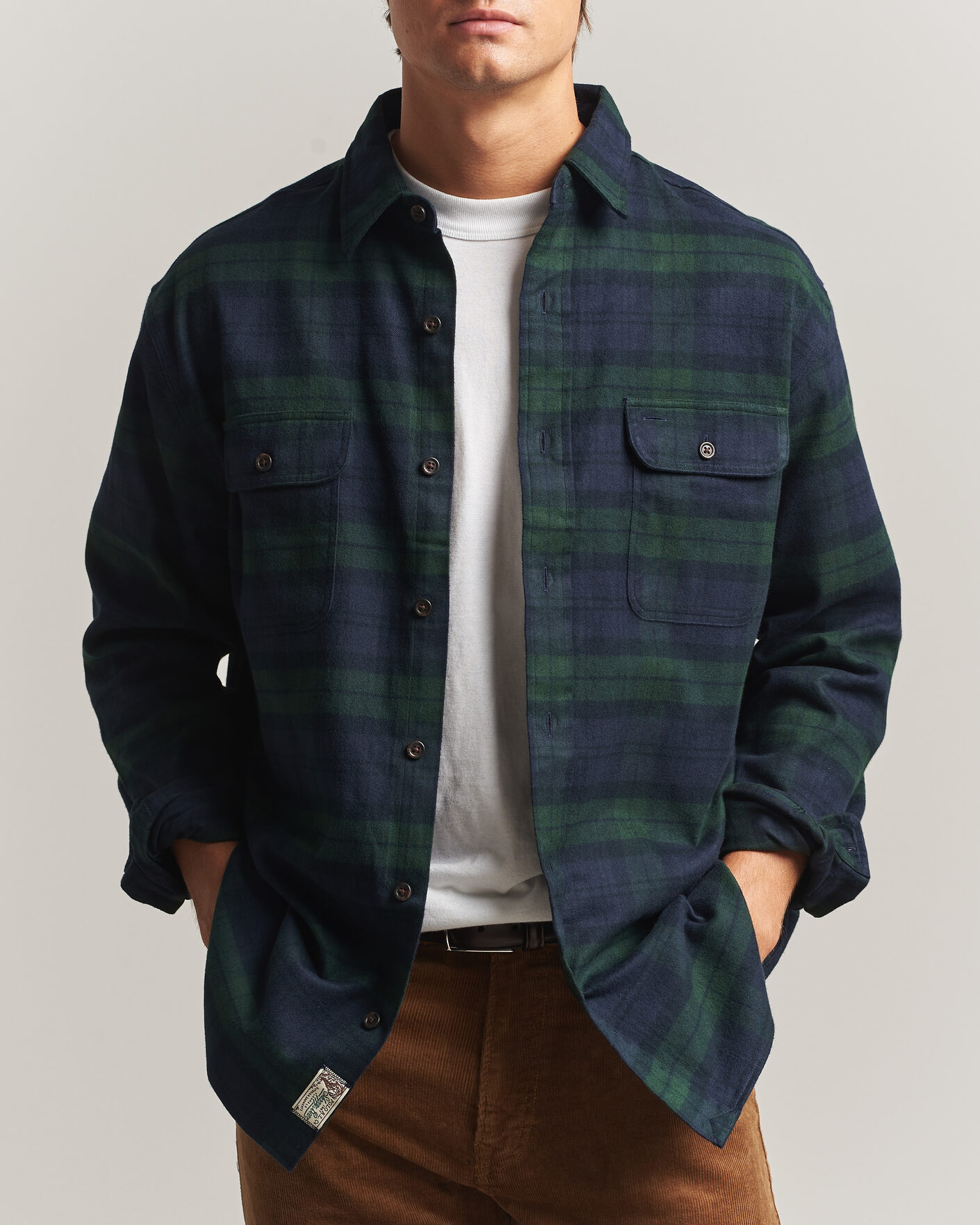 Uomini | Camicie | Polo Ralph Lauren | Classic Fit Shaggy Flannel Shirt Navy Forest