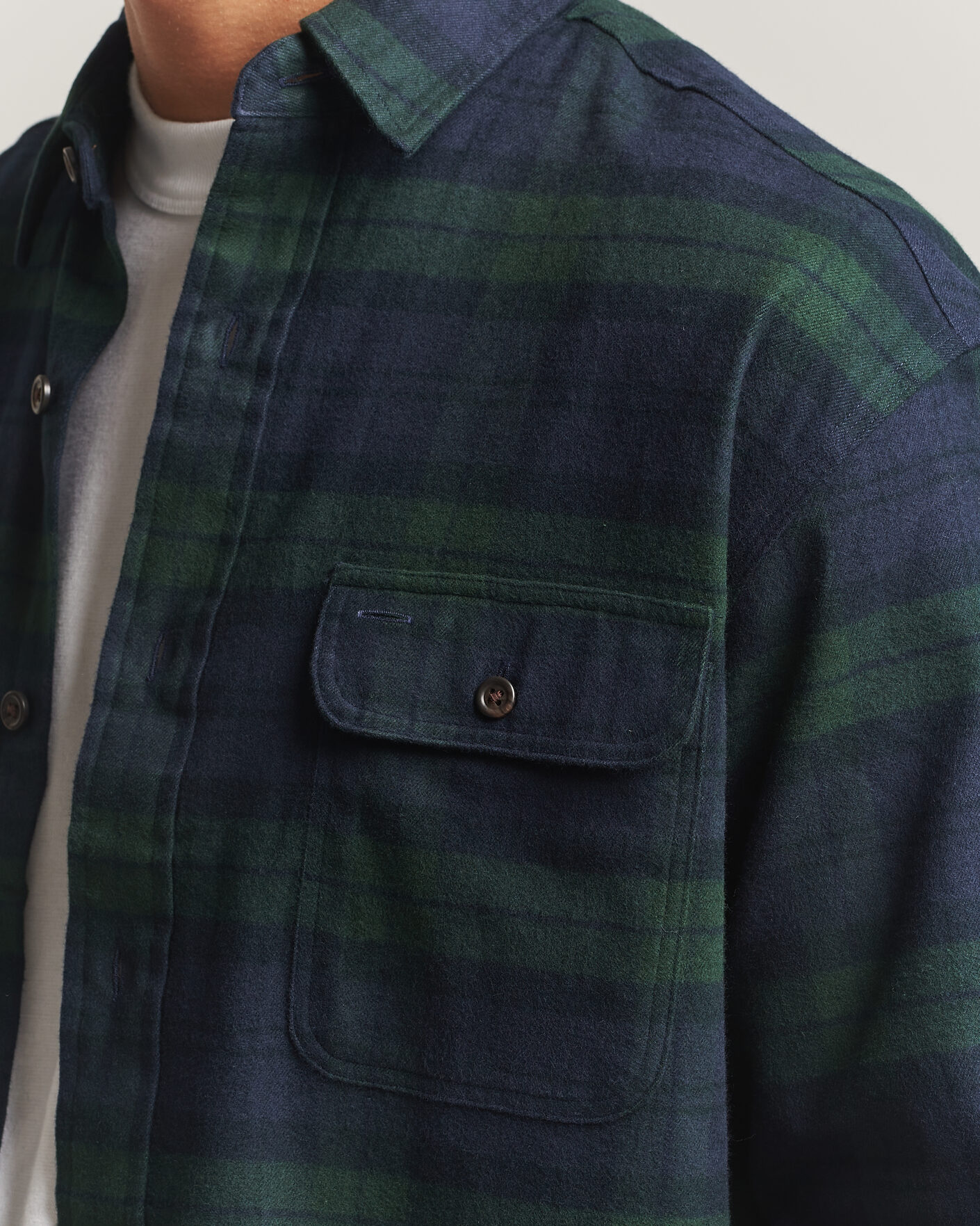 Uomini | Camicie | Polo Ralph Lauren | Classic Fit Shaggy Flannel Shirt Navy Forest
