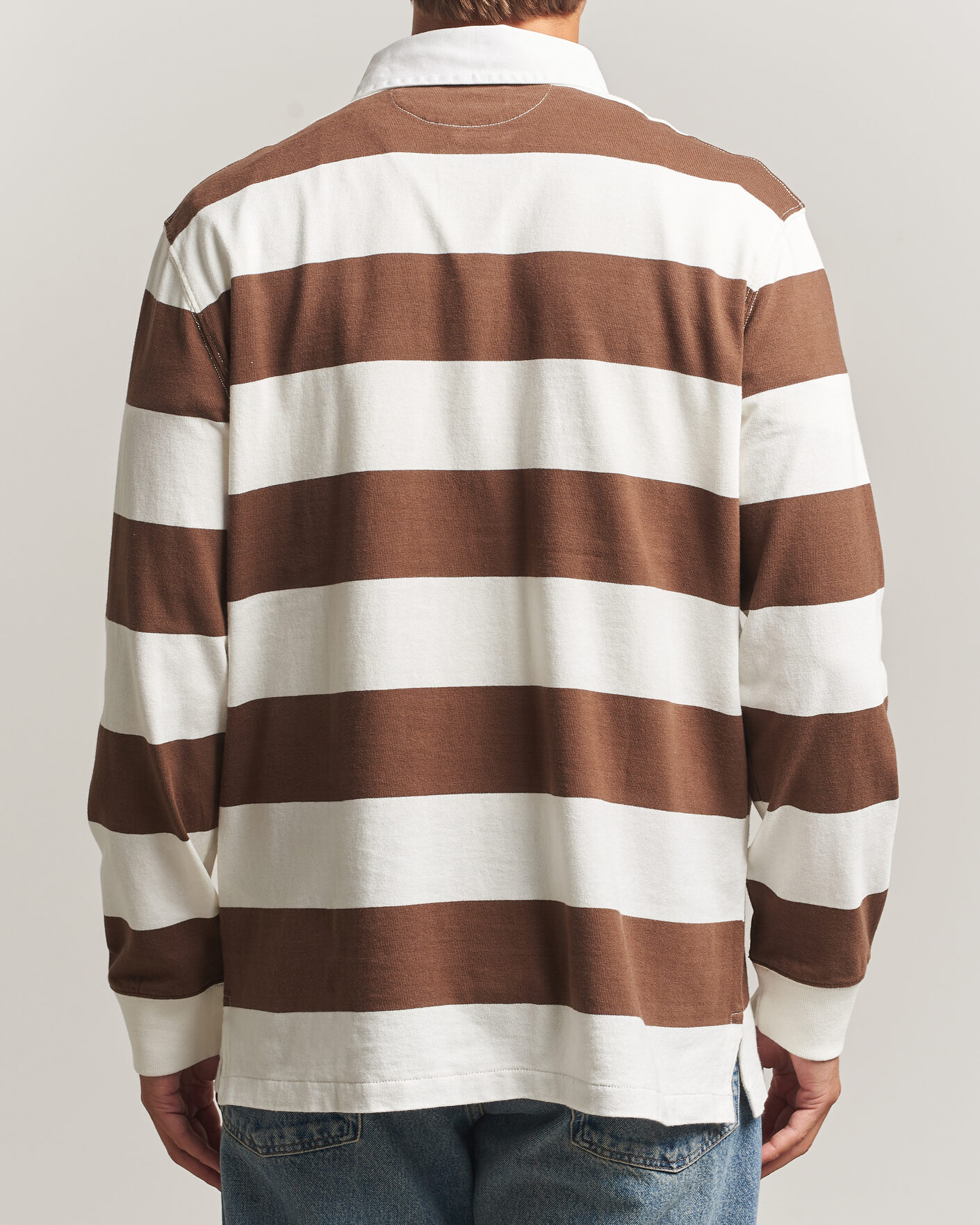 Uomini | Maglieria | Polo Ralph Lauren | Striped Jersey Rugger Cream/Brown