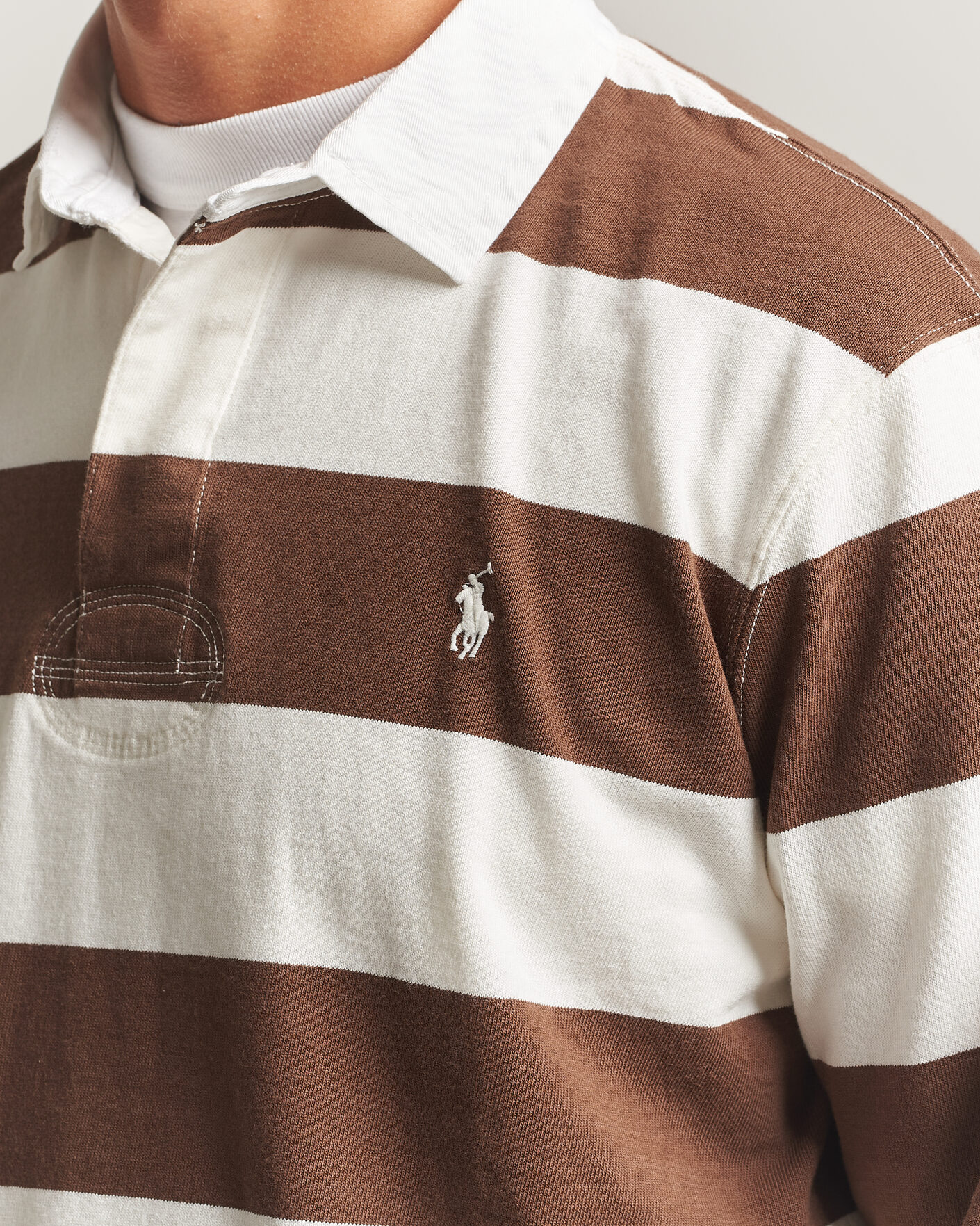 Uomini | Maglieria | Polo Ralph Lauren | Striped Jersey Rugger Cream/Brown