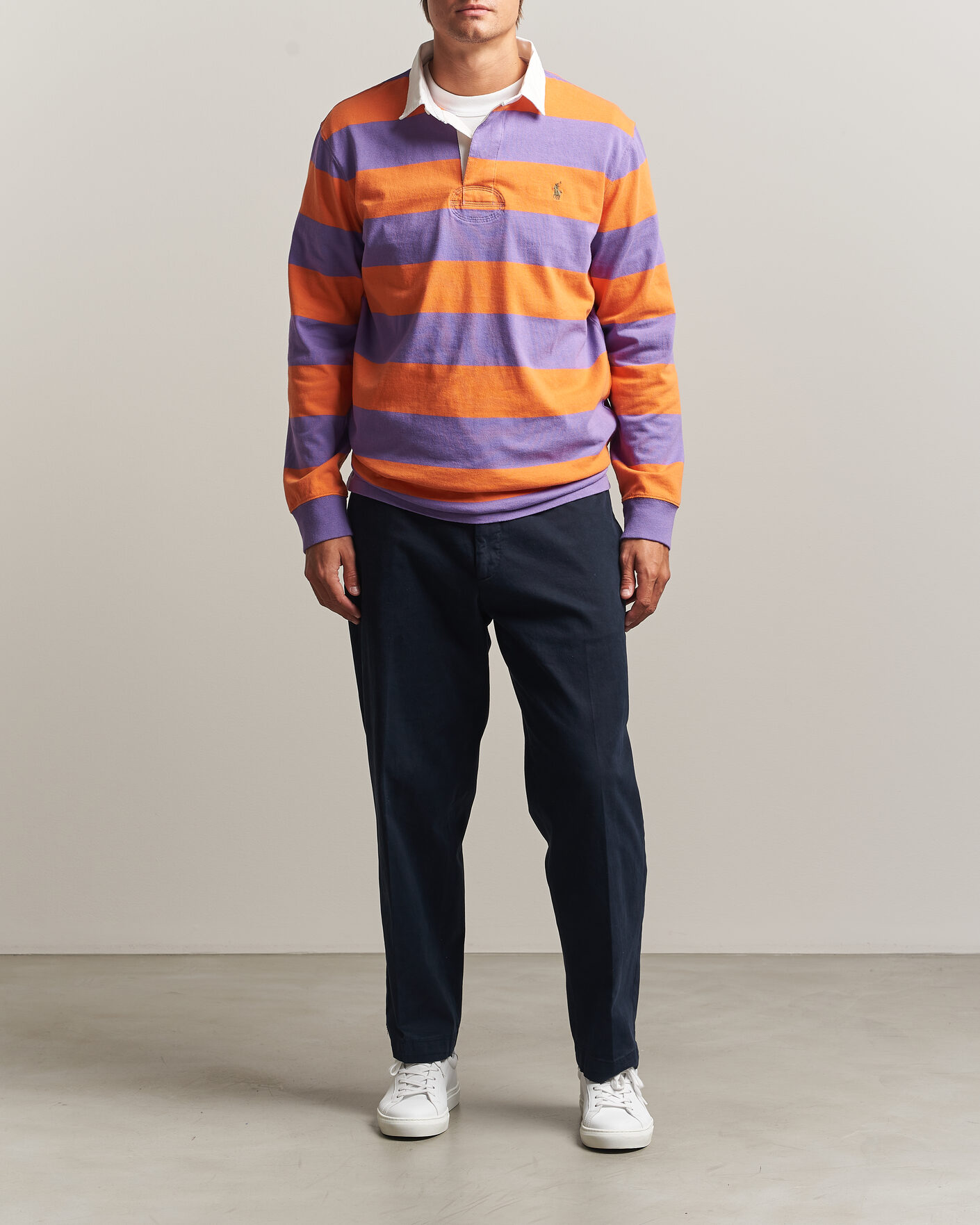 Uomini | Maglieria | Polo Ralph Lauren | Striped Jersey Rugger Purple/Orange