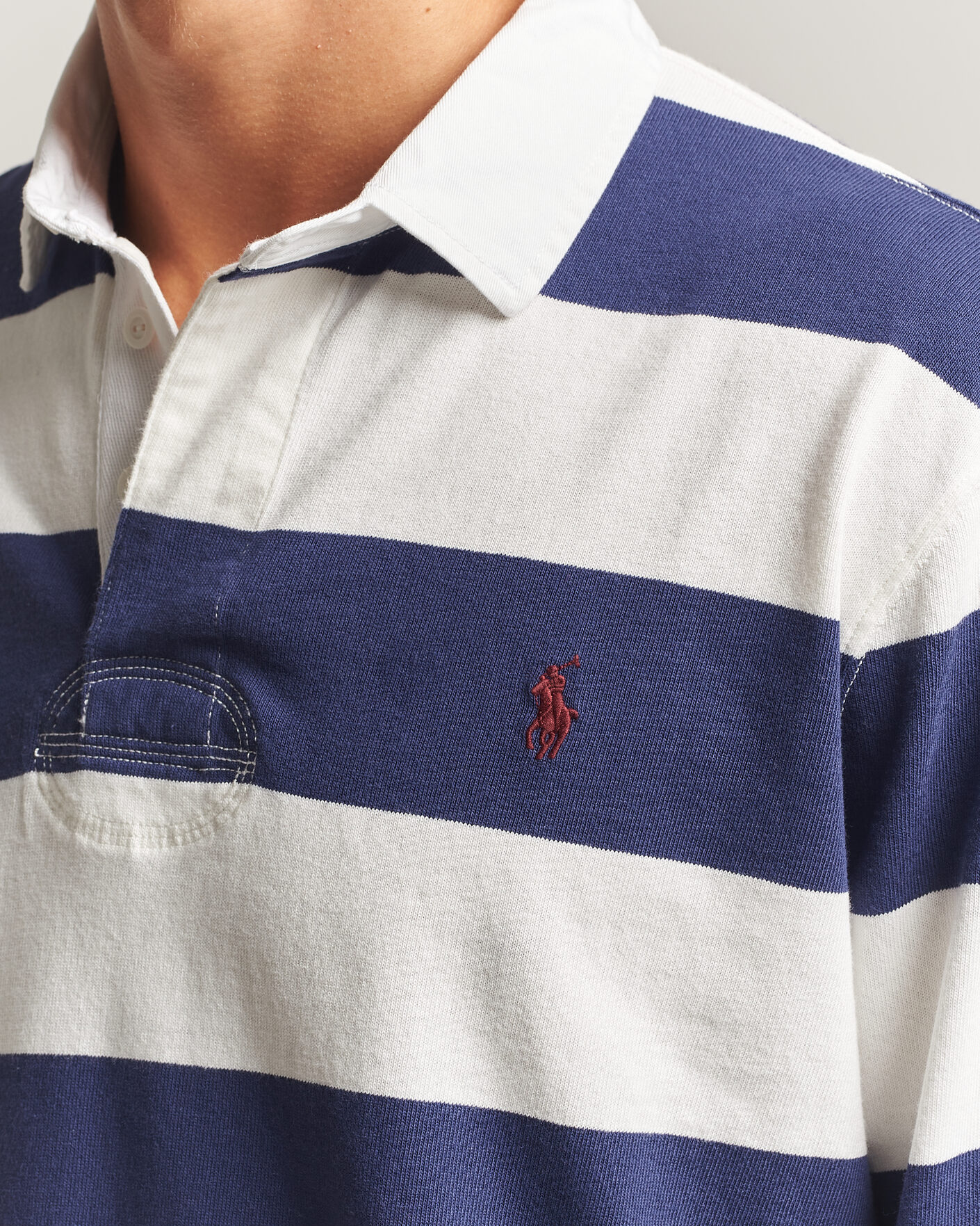 Uomini | Maglieria | Polo Ralph Lauren | Striped Jersey Rugger Cream/Navy