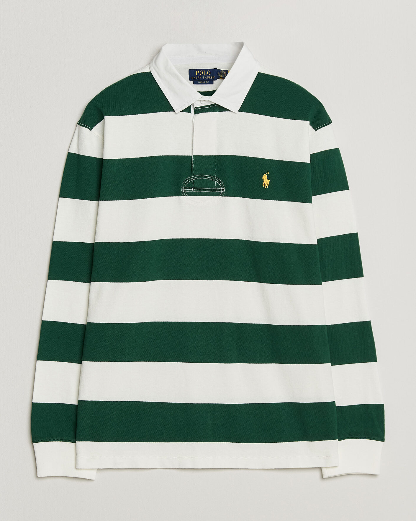 Uomini | Maglieria | Polo Ralph Lauren | Striped Jersey Rugger Cream/Forest
