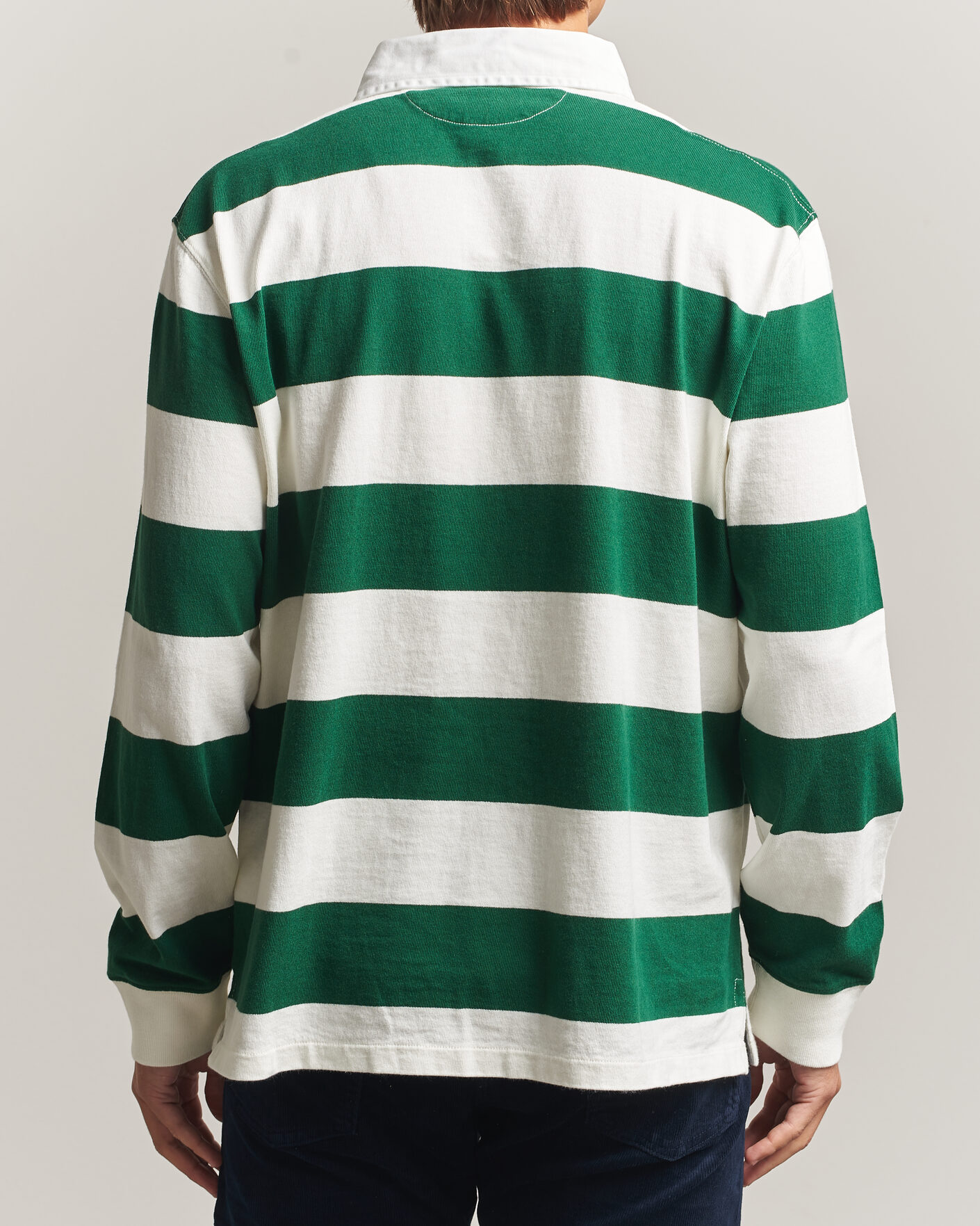 Uomini | Maglieria | Polo Ralph Lauren | Striped Jersey Rugger Cream/Forest