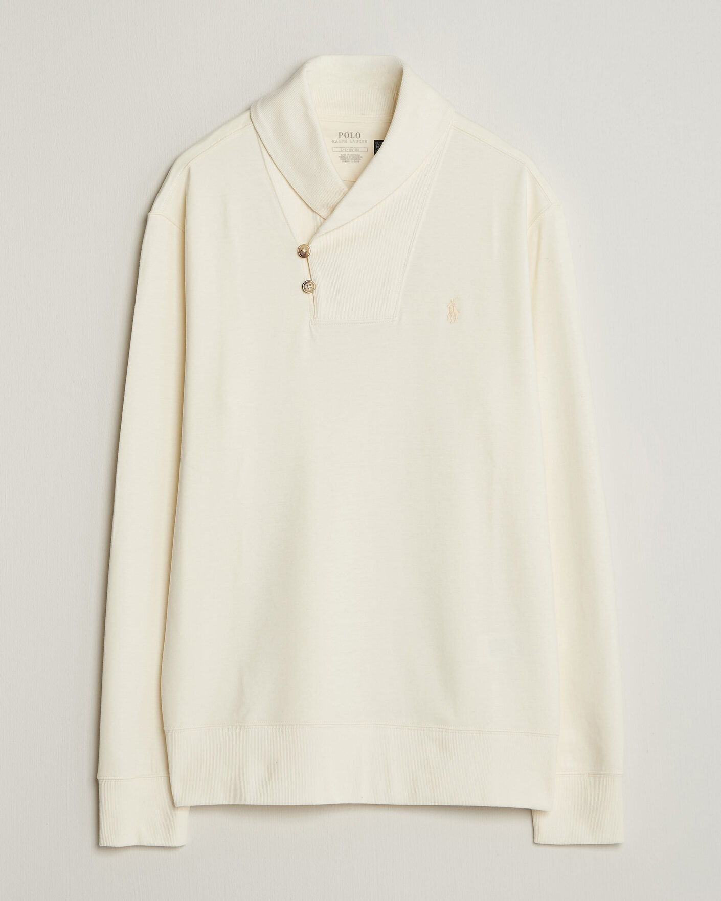 Uomini | Maglieria | Polo Ralph Lauren | Double Knitted Shawl Collar Sweater Pale Cream