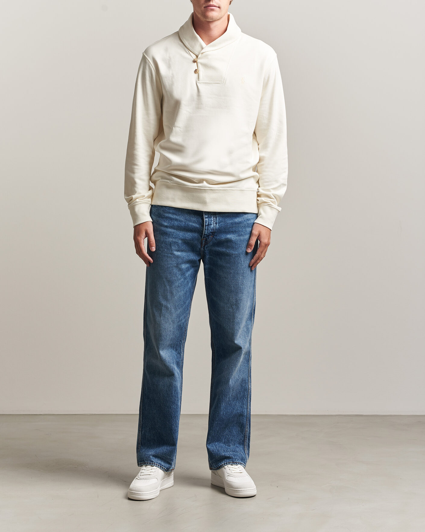 Uomini | Maglieria | Polo Ralph Lauren | Double Knitted Shawl Collar Sweater Pale Cream