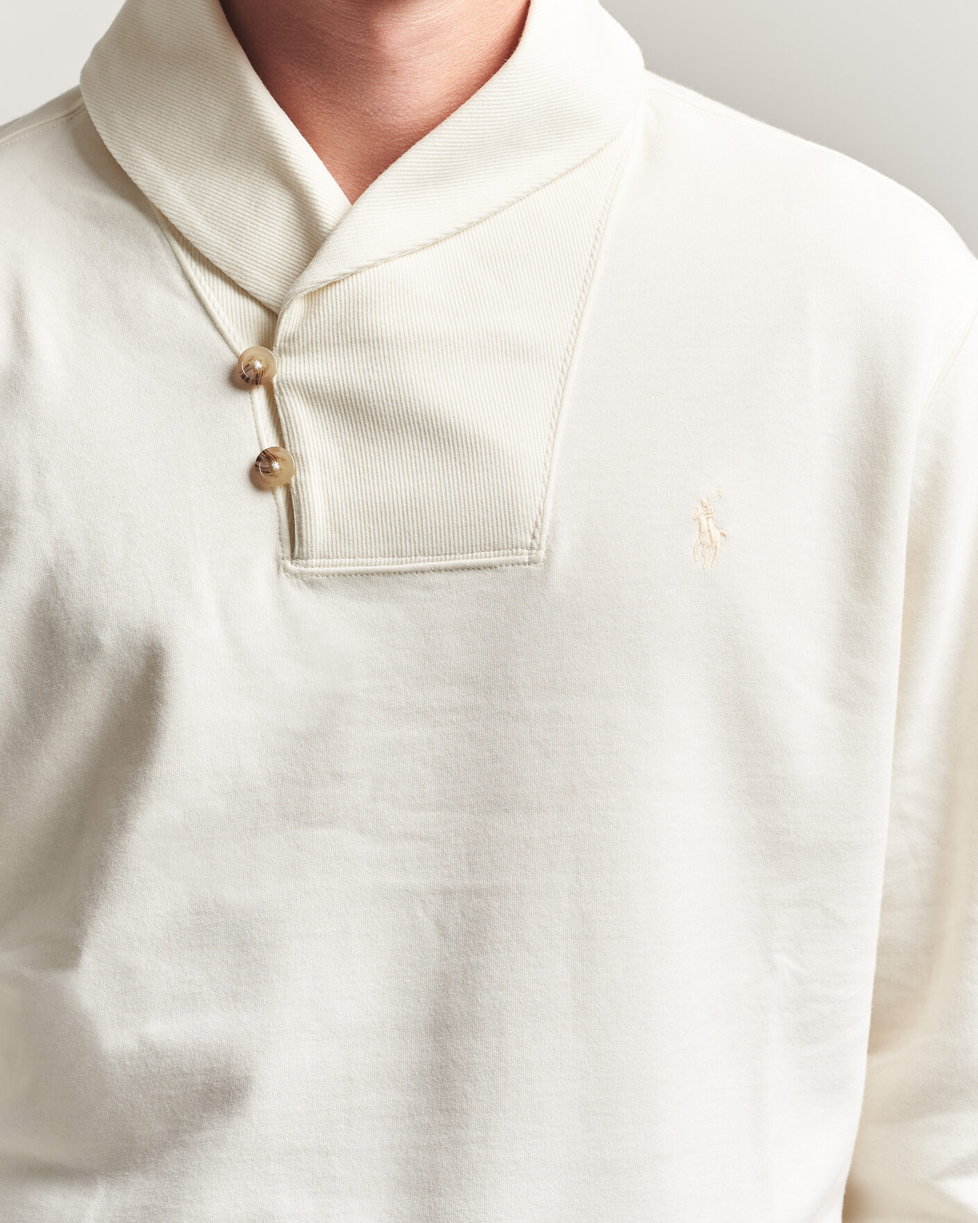 Uomini | Maglieria | Polo Ralph Lauren | Double Knitted Shawl Collar Sweater Pale Cream