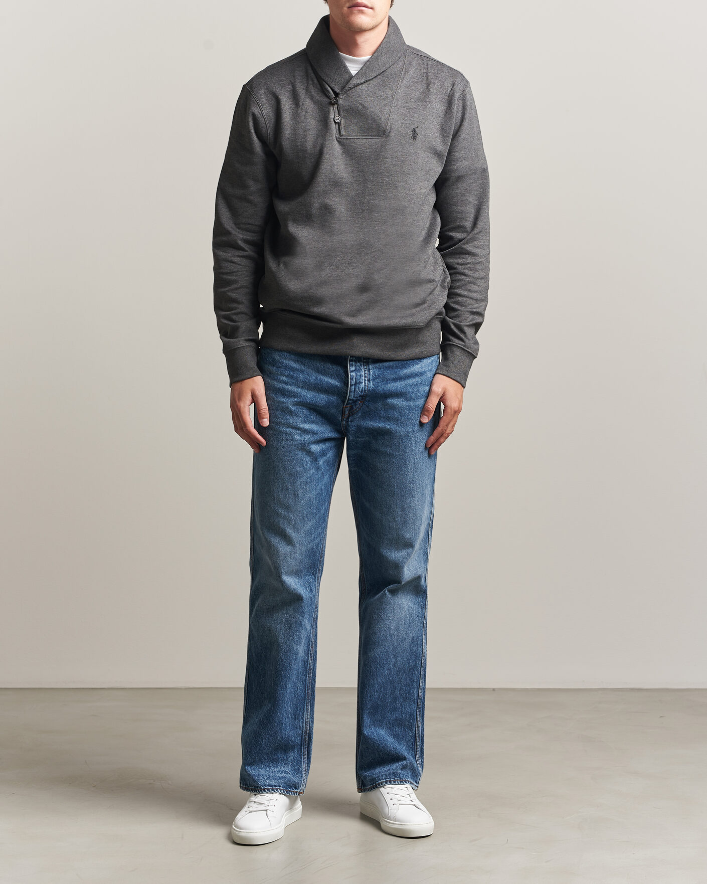 Uomini | Maglieria | Polo Ralph Lauren | Double Knitted Shawl Collar Sweater Windsor Heather