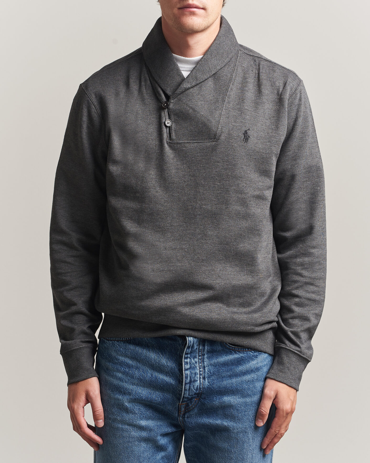 Uomini | Maglieria | Polo Ralph Lauren | Double Knitted Shawl Collar Sweater Windsor Heather