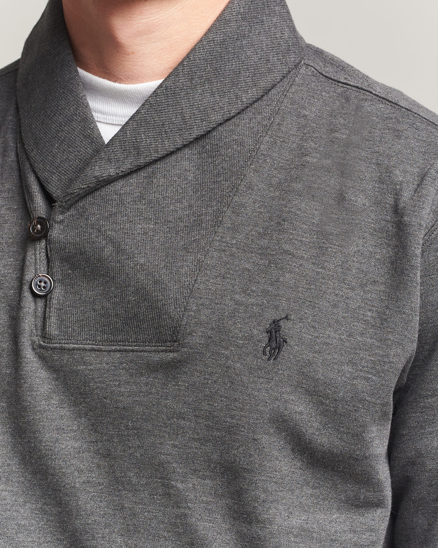 Uomini | Maglieria | Polo Ralph Lauren | Double Knitted Shawl Collar Sweater Windsor Heather