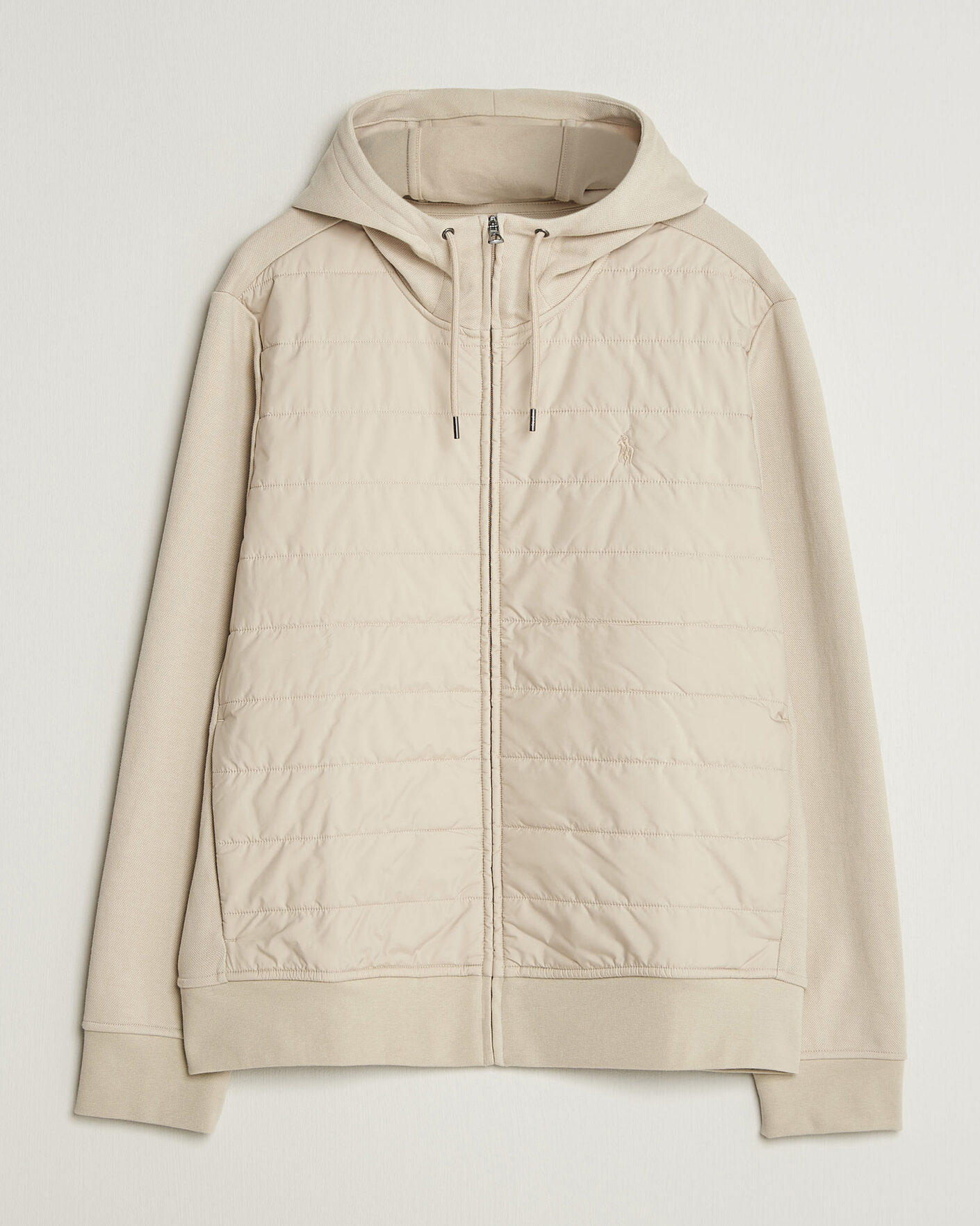 Uomini | Maglieria | Polo Ralph Lauren | Double Knitted Jaquard Full Zip Hoodie Stoneware Grey