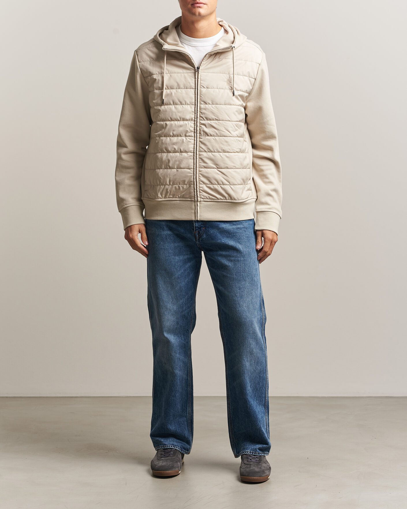 Uomini | Maglieria | Polo Ralph Lauren | Double Knitted Jaquard Full Zip Hoodie Stoneware Grey