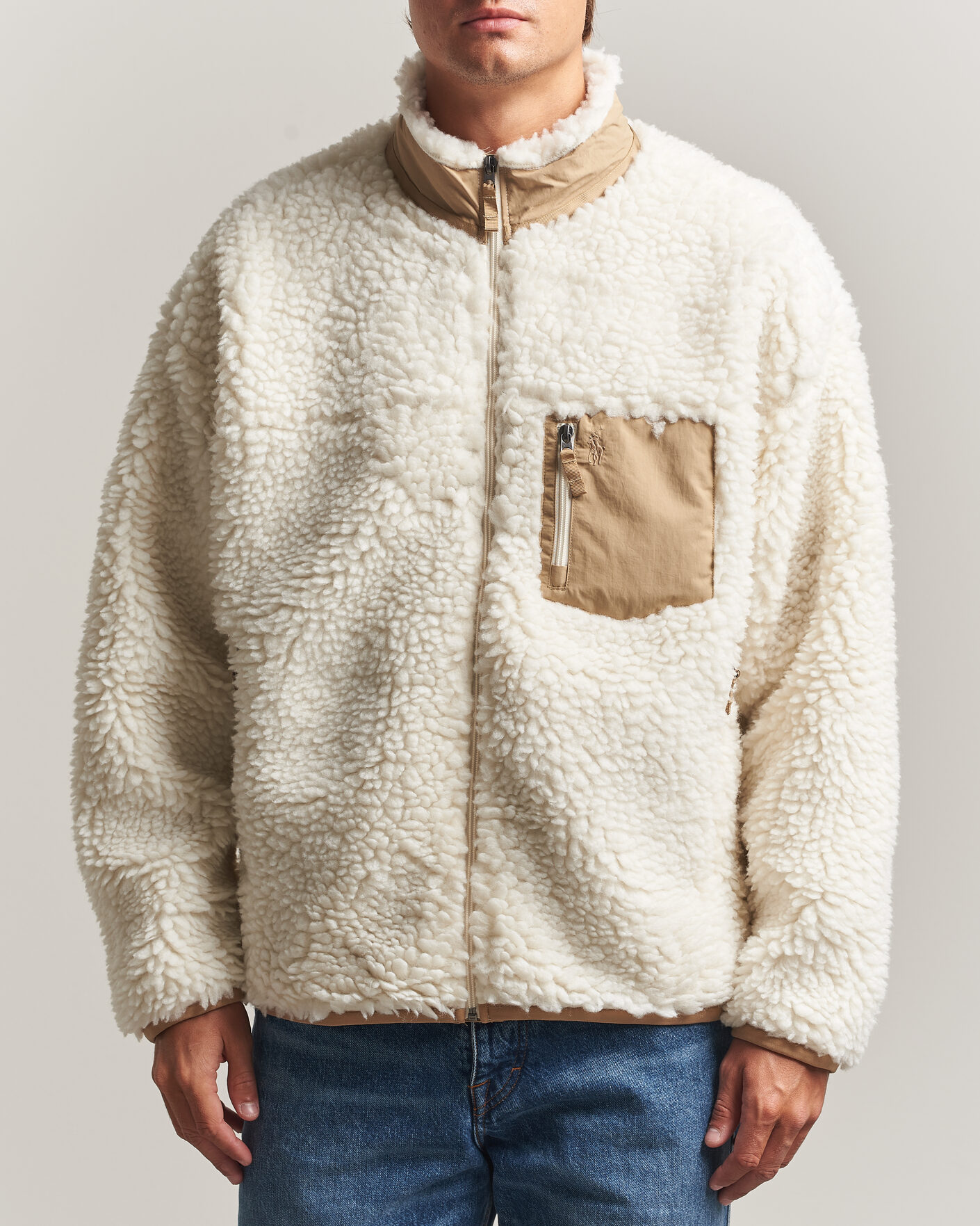 Uomini | Maglieria | Polo Ralph Lauren | Shaggy Hi Pile Full Zip Clubhouse Cream
