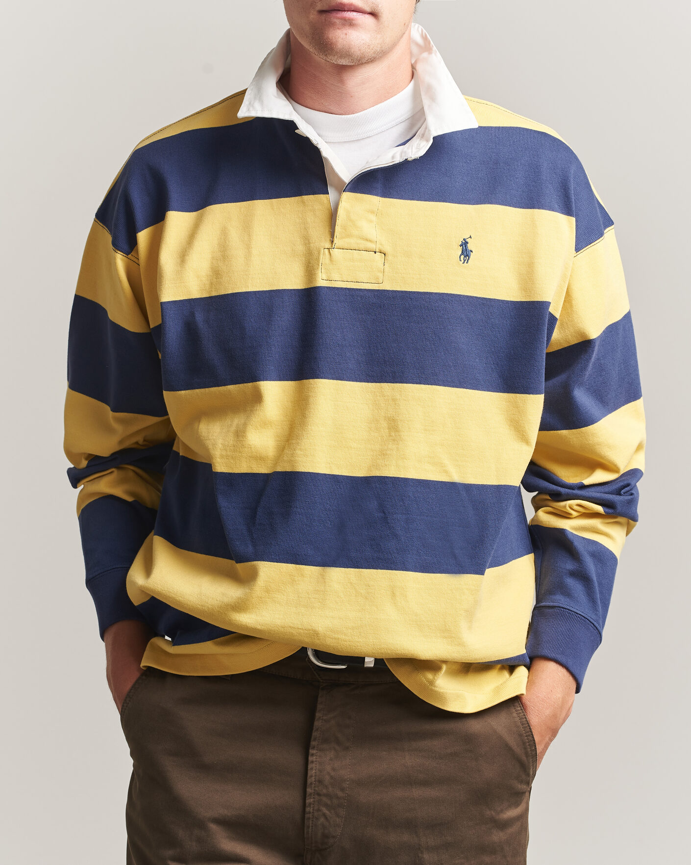 Uomini | Maglieria | Polo Ralph Lauren | Jersey Knitted Rugby Pullover Yellow/Cobolt