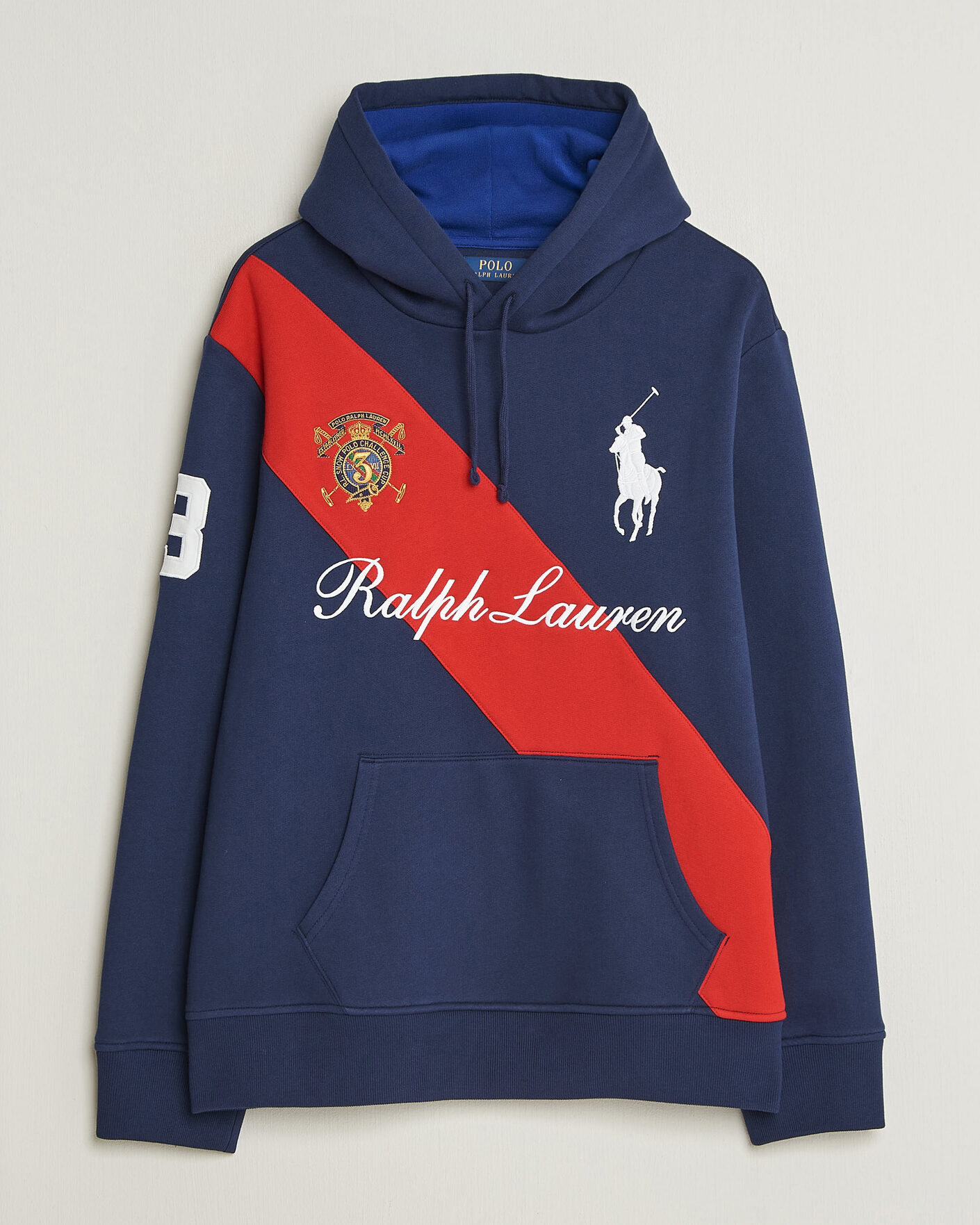 Uomini | Maglieria | Polo Ralph Lauren | Diagonal Stripe Big Pony Hoodie Newport Navy