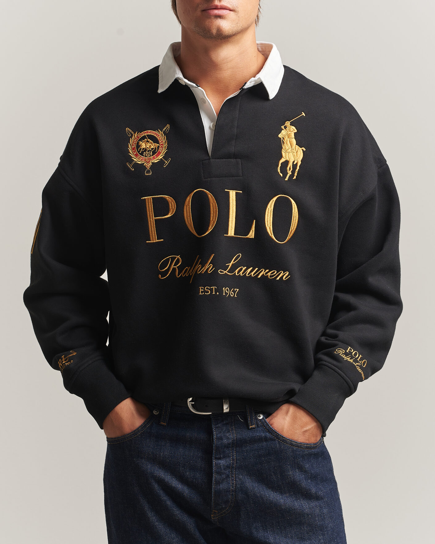 Uomini | Maglieria | Polo Ralph Lauren | Magic Fleece Printed Sweatshirt Polo Black