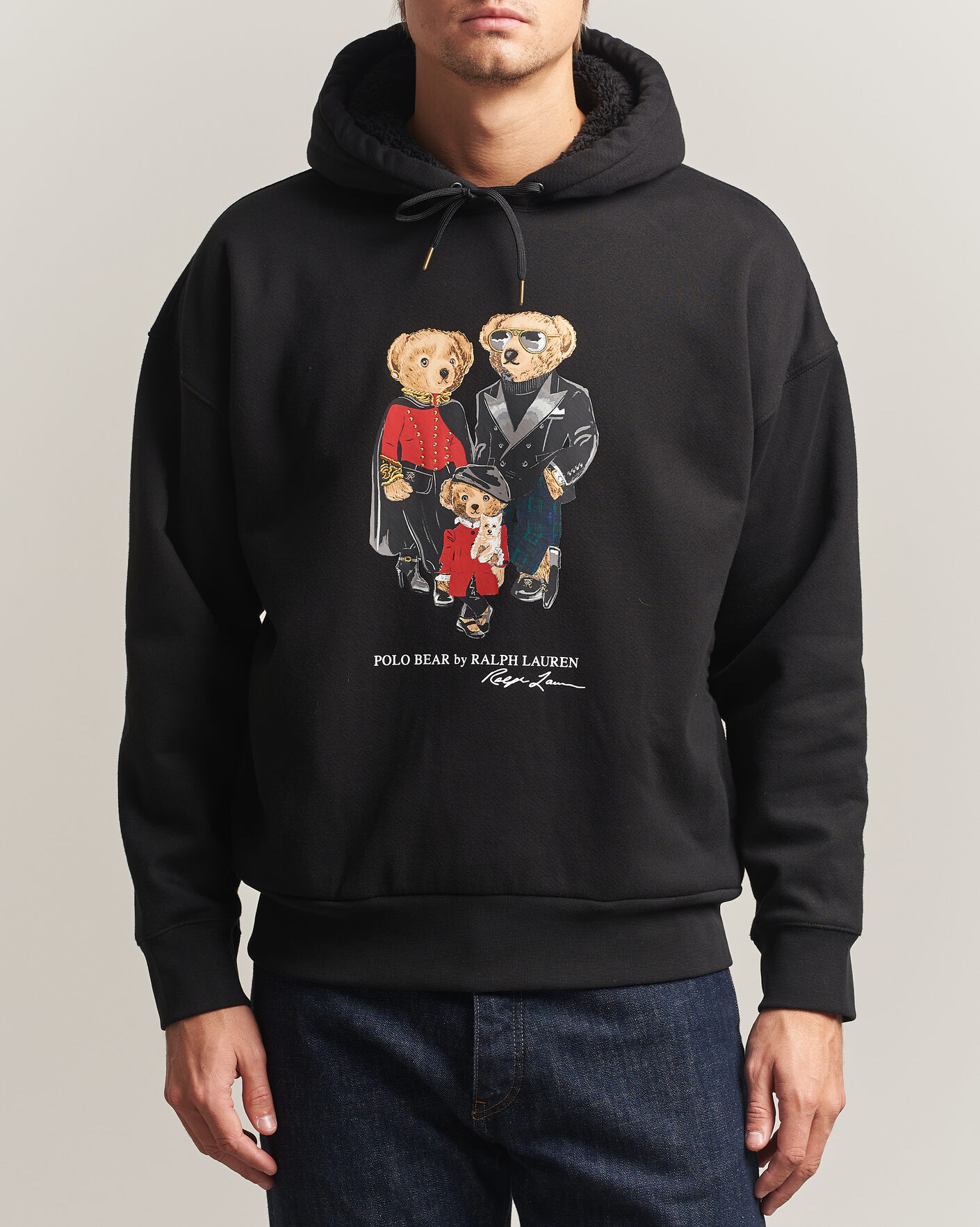 Uomini | Maglieria | Polo Ralph Lauren | Magic Fleece Bear Hoodie Polo Black