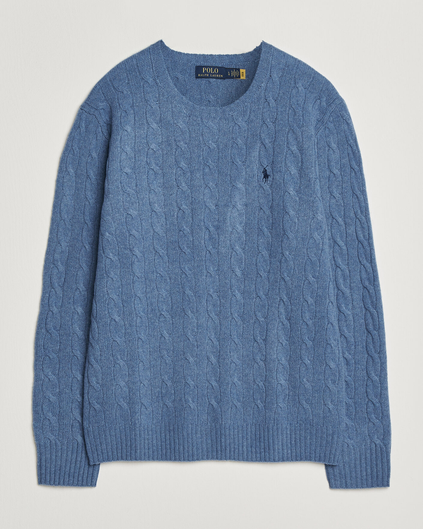 Uomini | Maglieria | Polo Ralph Lauren | Wool/Cashmere Cable Crew Neck Blue Borage Heather