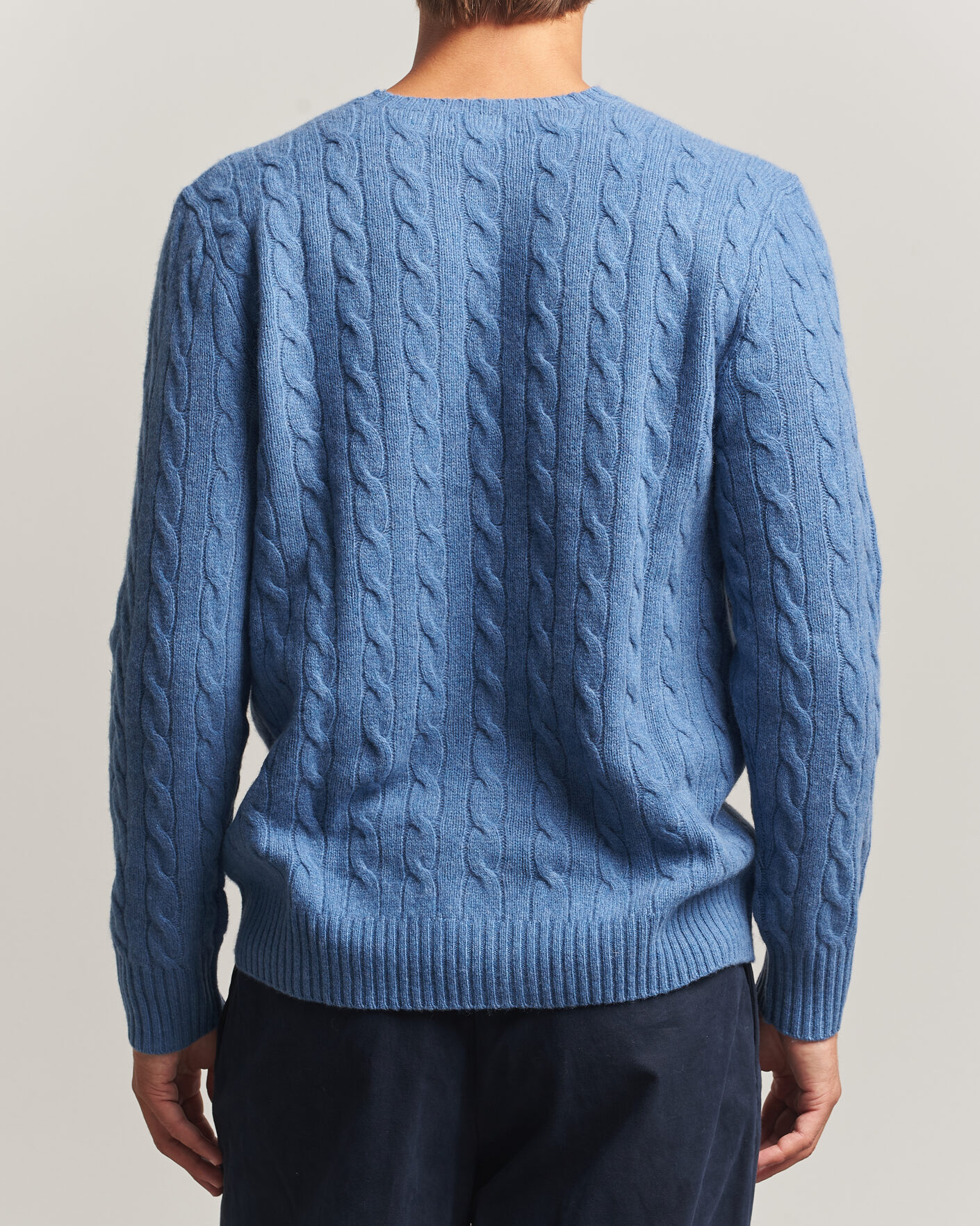 Uomini | Maglieria | Polo Ralph Lauren | Wool/Cashmere Cable Crew Neck Blue Borage Heather