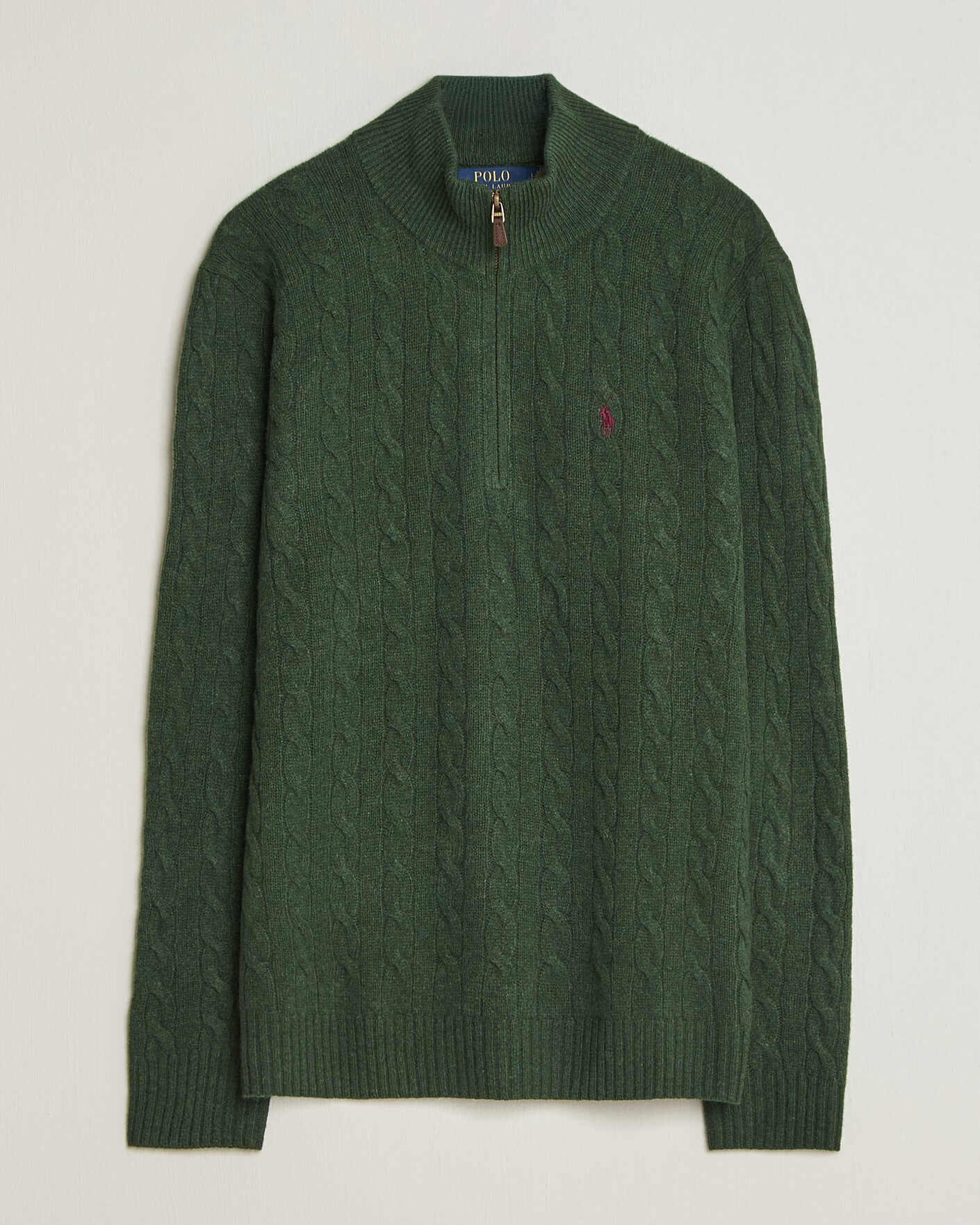 Uomini | Maglieria | Polo Ralph Lauren | Wool/Cashmere Cable Half Zip Lodgepole Pine Heather