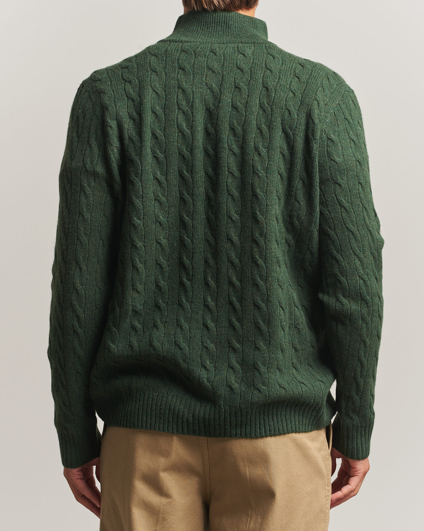 Uomini | Maglieria | Polo Ralph Lauren | Wool/Cashmere Cable Half Zip Lodgepole Pine Heather