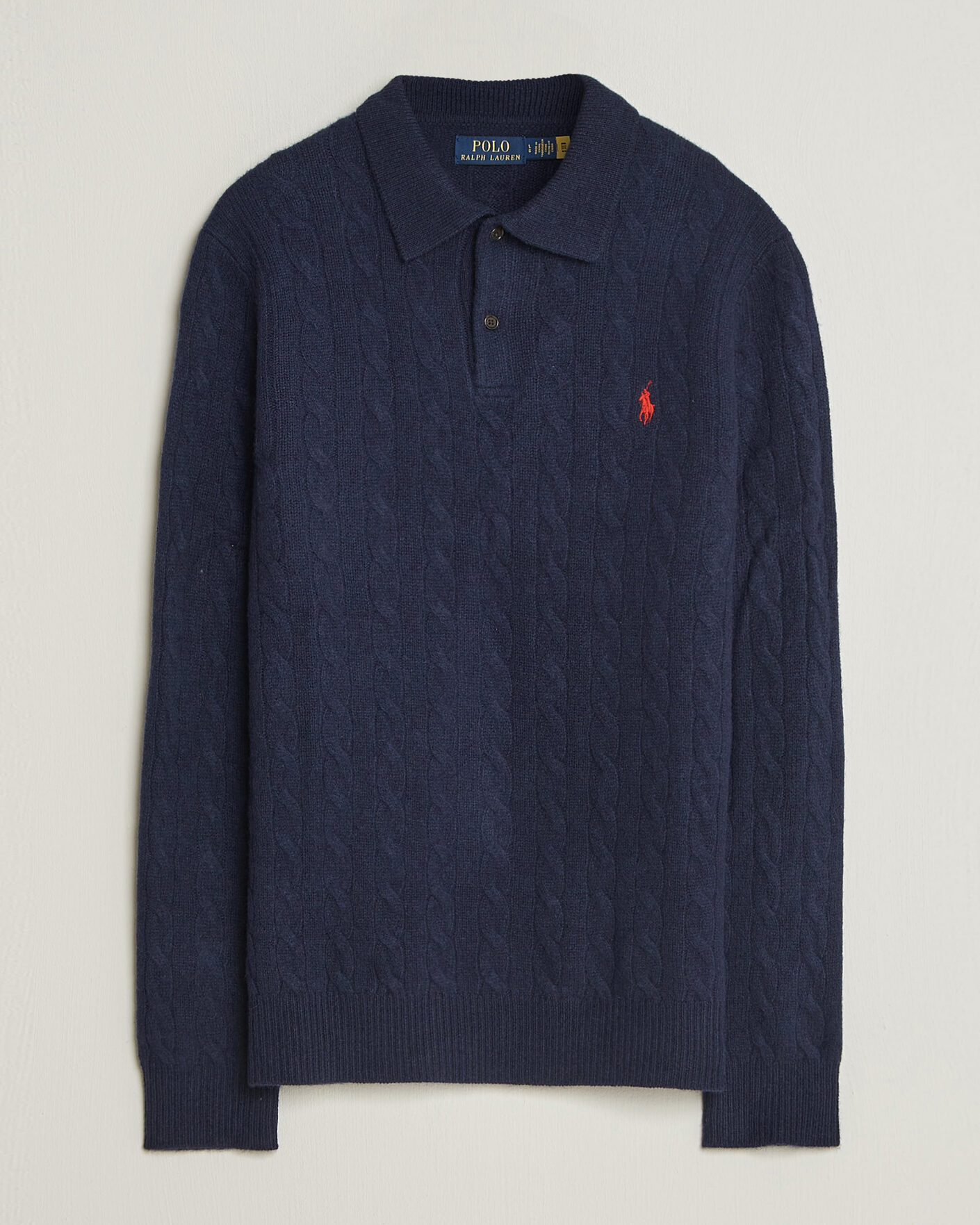 Uomini | Maglieria | Polo Ralph Lauren | Wool/Cashmere Cable Knit Polo Hunter Navy