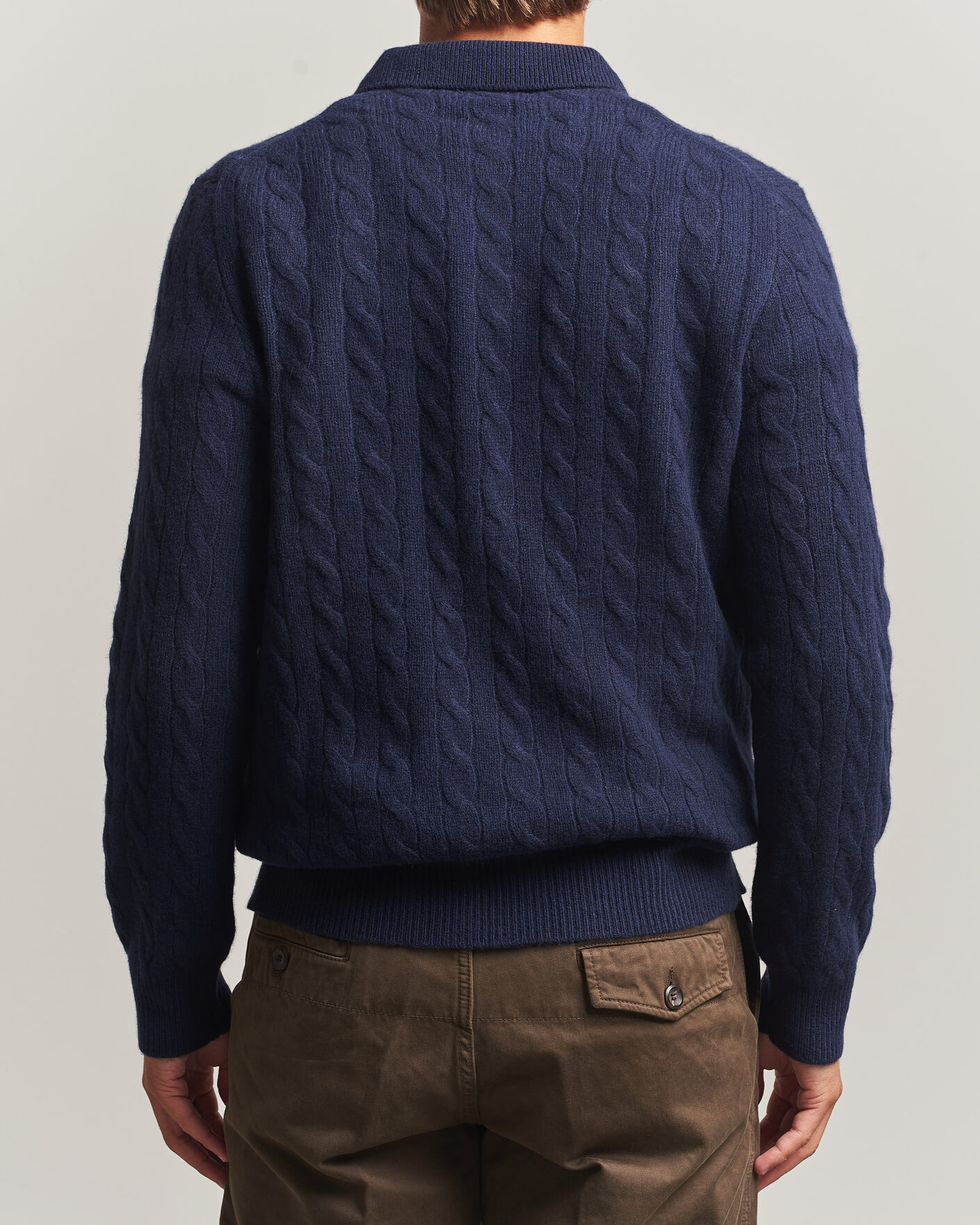 Uomini | Maglieria | Polo Ralph Lauren | Wool/Cashmere Cable Knit Polo Hunter Navy