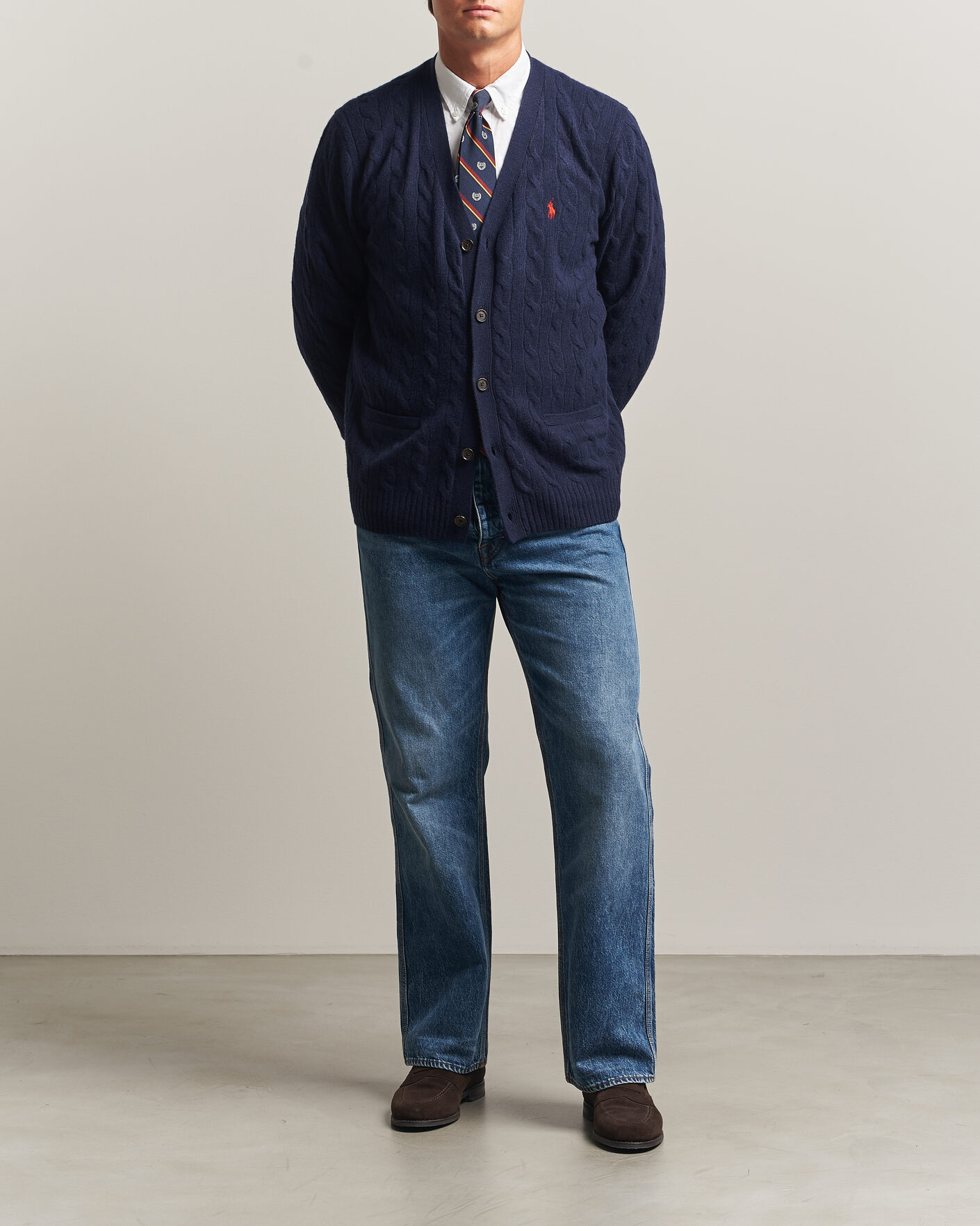 Uomini | Maglieria | Polo Ralph Lauren | Wool/Cashmere Cable Cardigan Hunter Navy