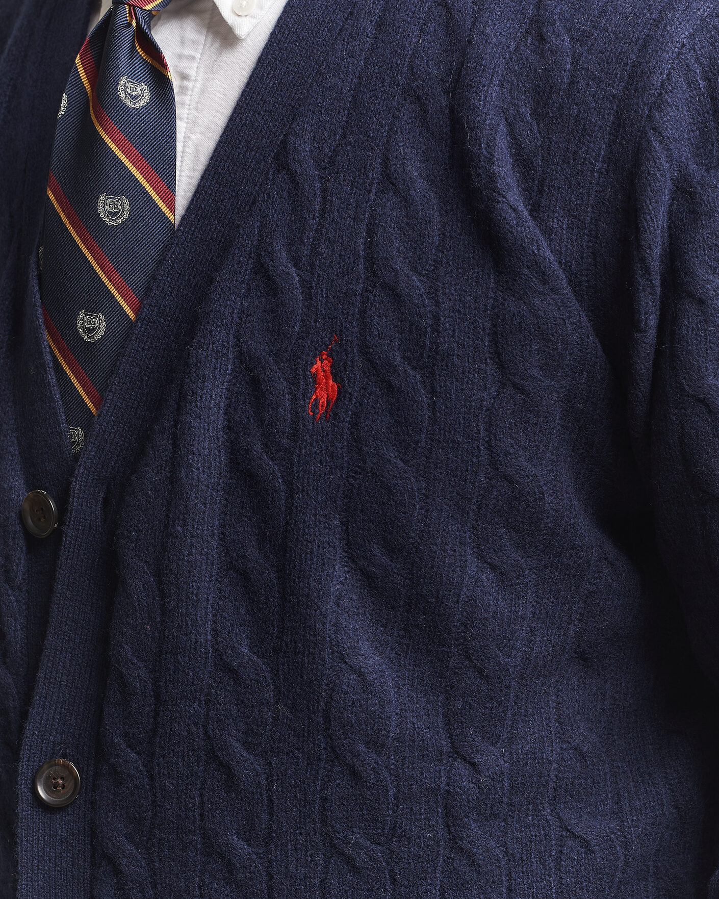 Uomini | Maglieria | Polo Ralph Lauren | Wool/Cashmere Cable Cardigan Hunter Navy