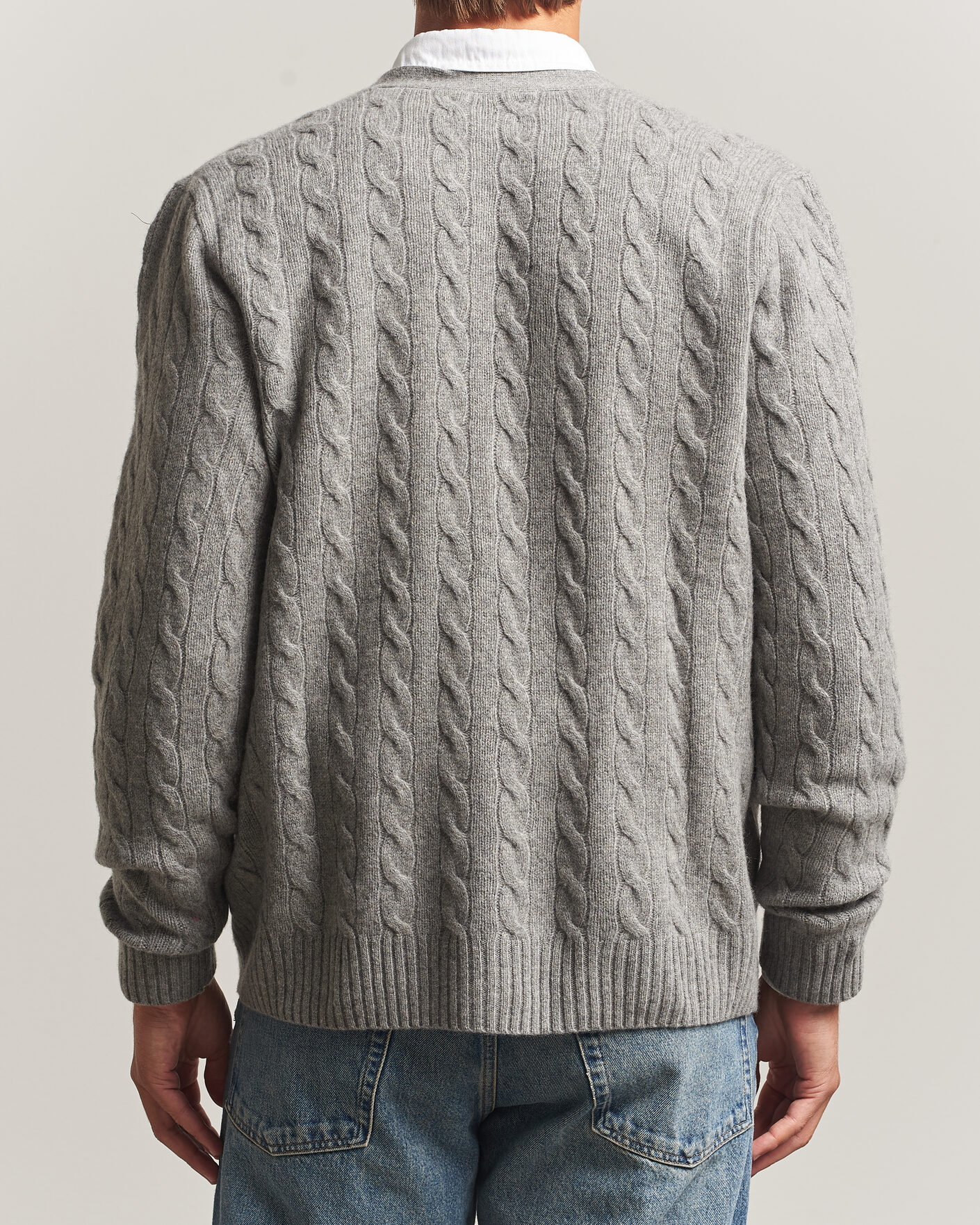 Uomini | Maglieria | Polo Ralph Lauren | Wool/Cashmere Cable Cardigan Fawn Grey Heather